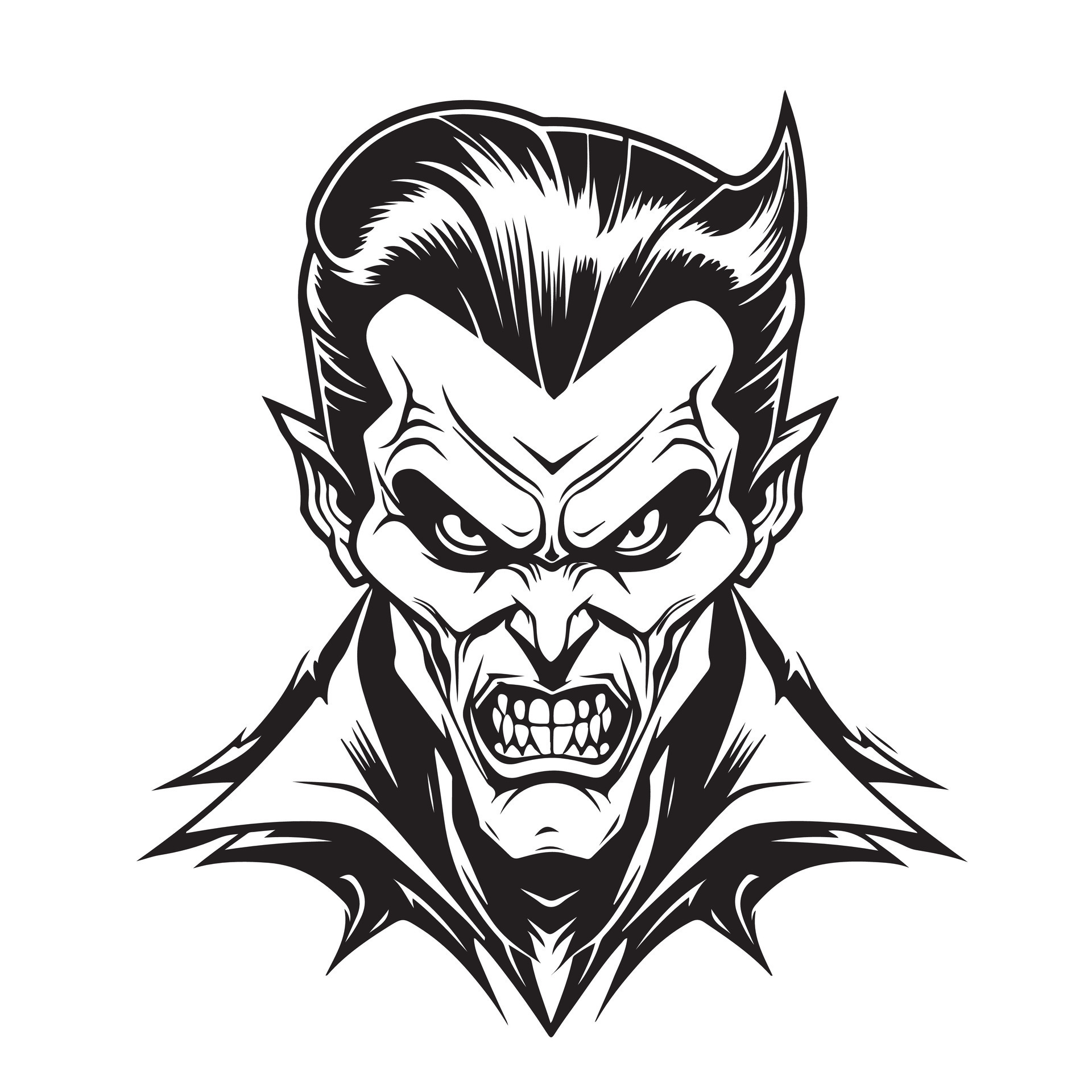vampiro cabeça desenho animado esboço mão desenhado dia das Bruxas vetor  ilustração 29872930 Vetor no Vecteezy