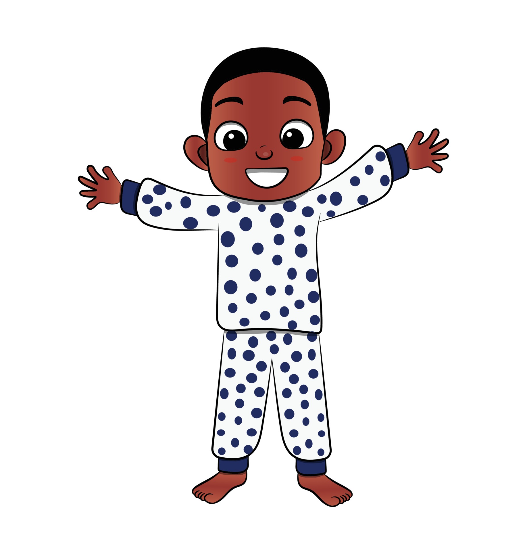Bom dia, personagem de desenho animado de menino negro 3025546 Vetor no  Vecteezy