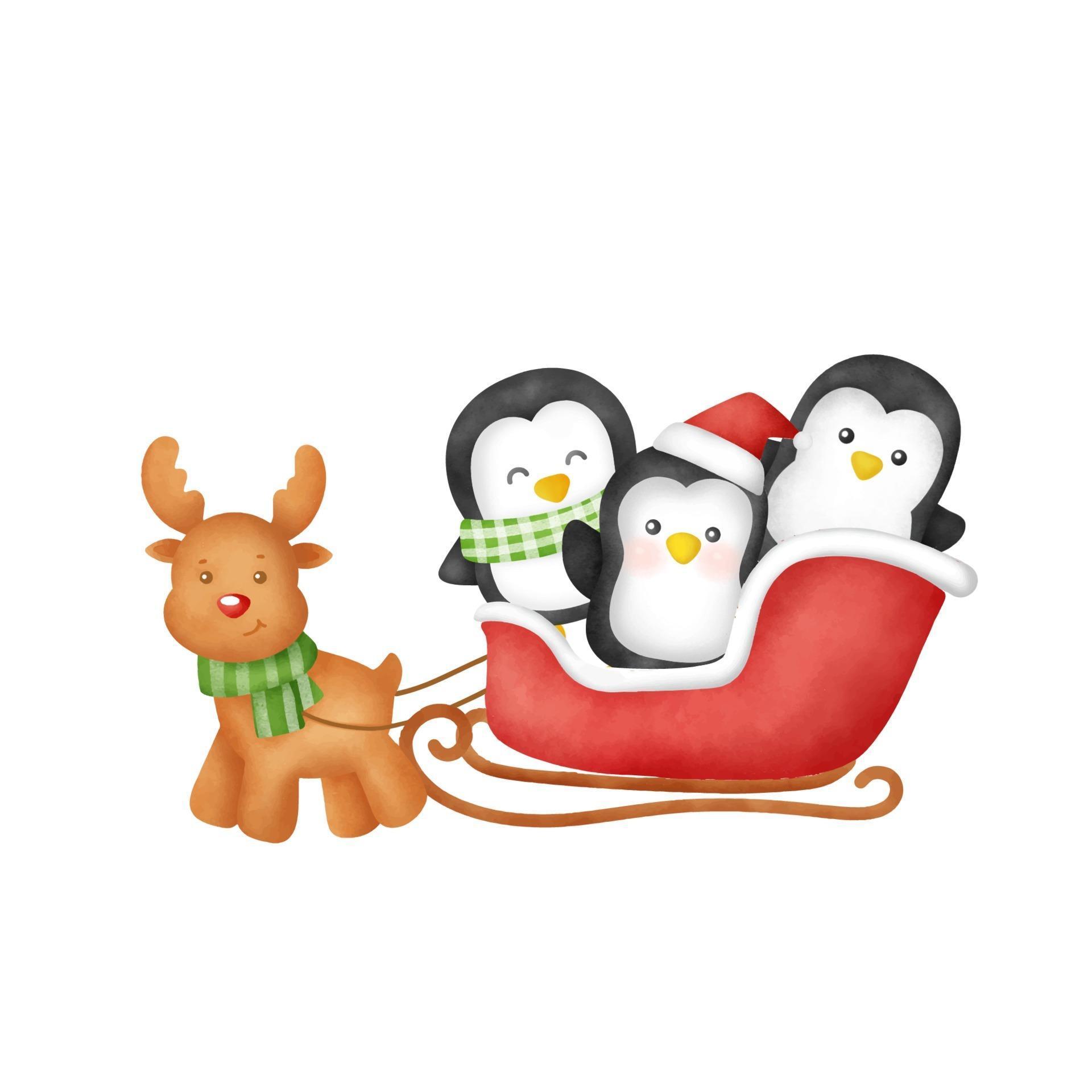 páginas para colorir de pinguins de natal kawaii fofos 4511369 Vetor no  Vecteezy