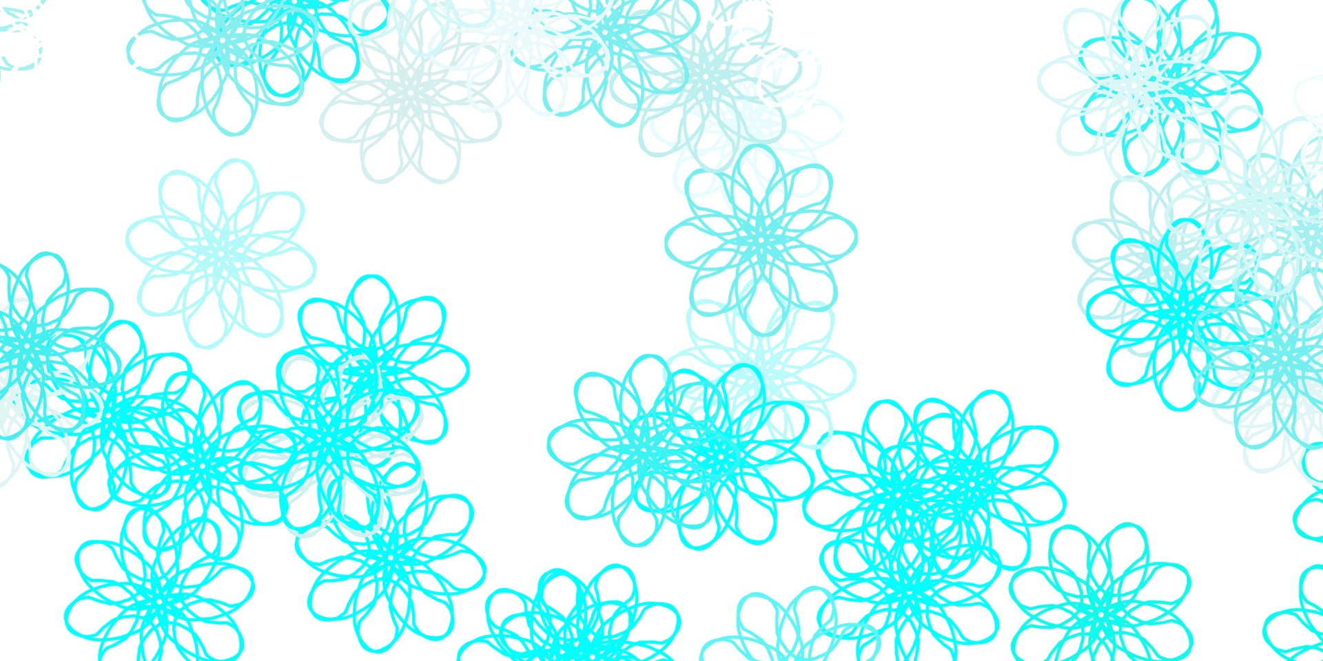 fundo do doodle do vetor azul e verde claro com flores. 1841175 Vetor no  Vecteezy