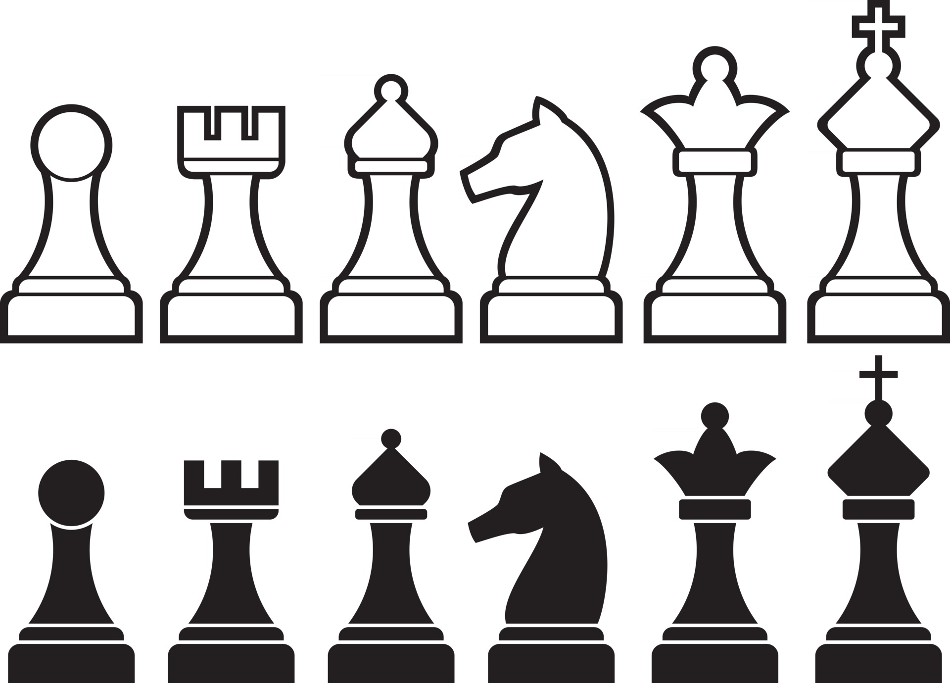Jogo de xadrez isolado ícones espada e escudos peças do jogo imagem vetorial  de Sonulkaster© 278062964