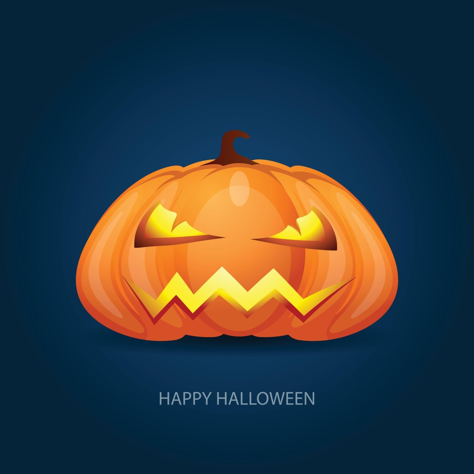 Vetores de Cara De Abóbora De Halloween Assustadora Vector Design