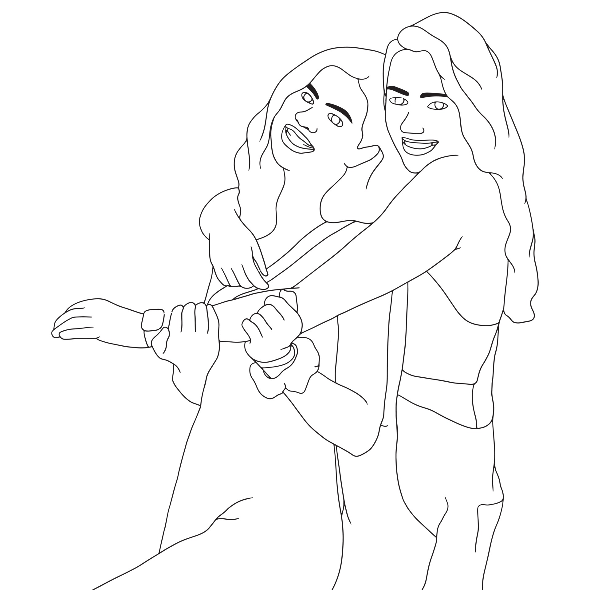 Desenhos para colorir de melhores amigas 