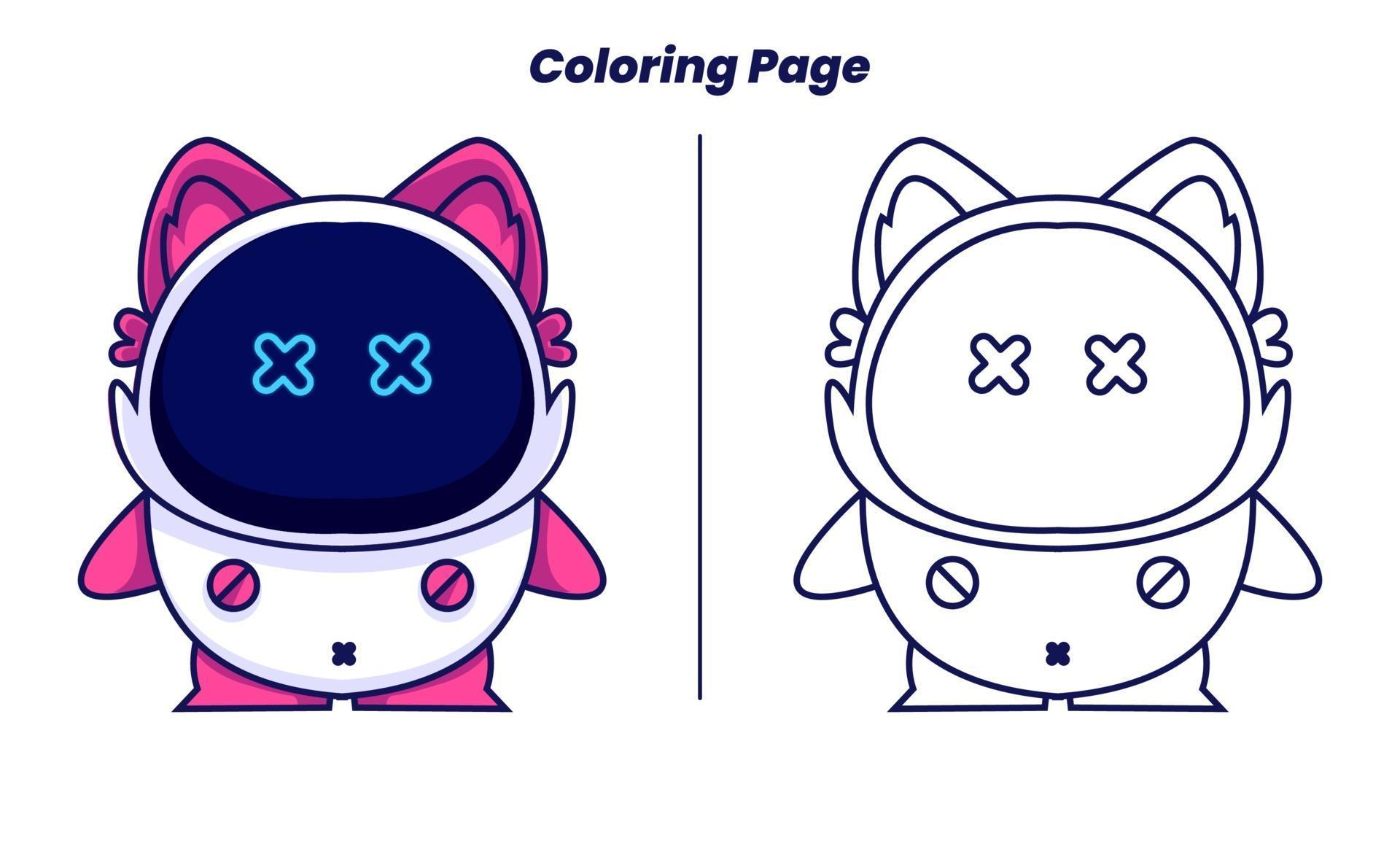 gato kawaii adequado para ilustração vetorial de página para colorir  infantil 12716836 Vetor no Vecteezy