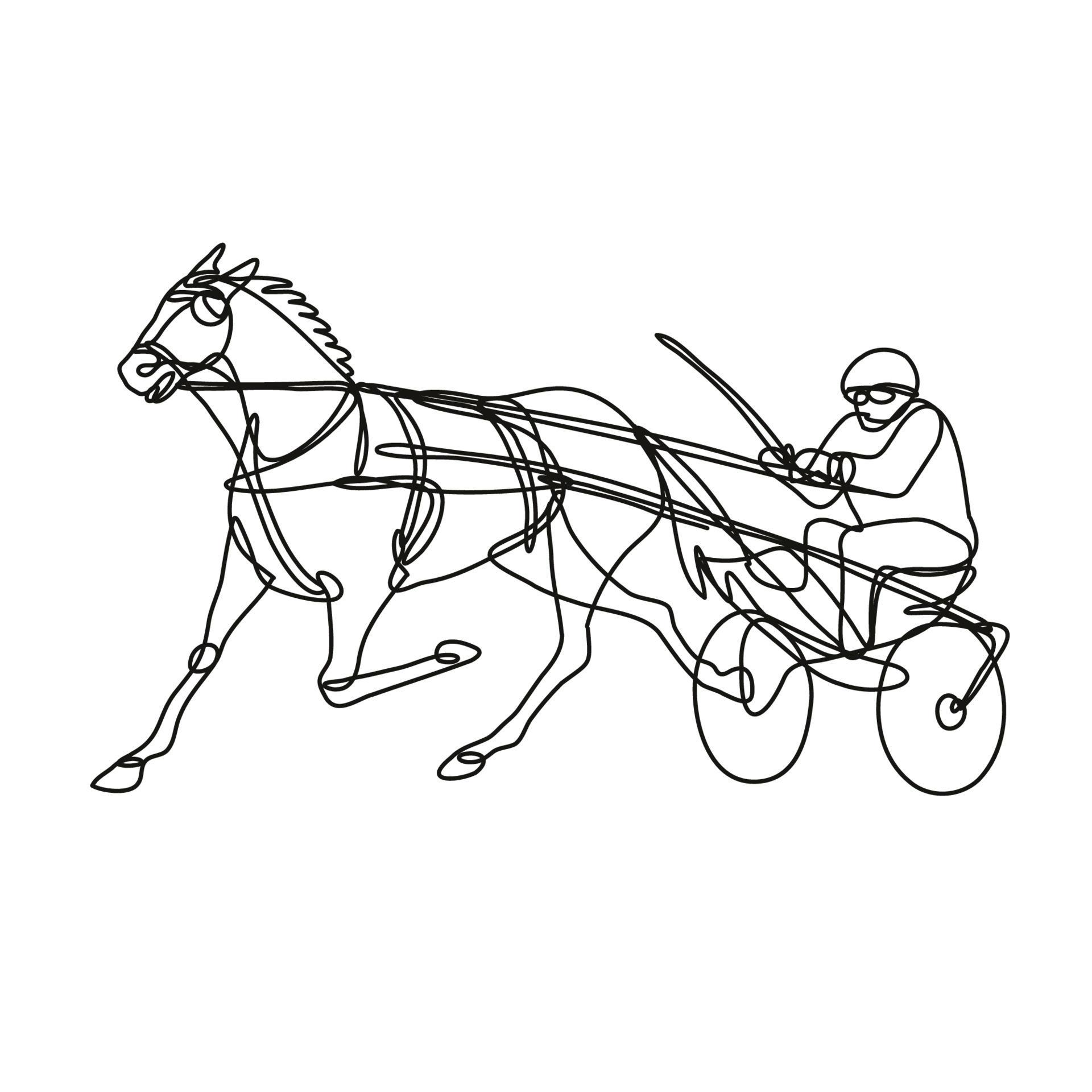 única linha contínua desenho jovem jóquei a cavalo. cavalo de corrida com  jóquei. campeão. passeios a cavalo. esporte equestre. jóquei montando cavalo  pulando. uma linha desenhar ilustração em vetor design gráfico 23657493