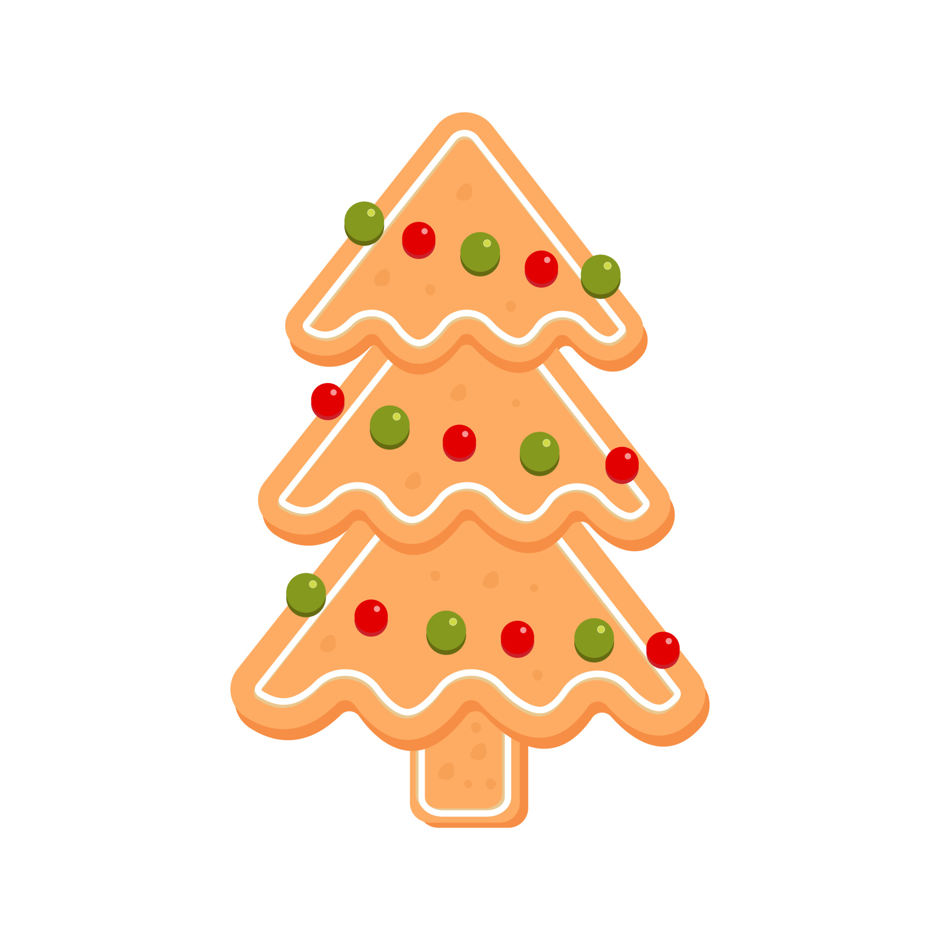 árvore de natal, biscoitos de gengibre isolados no fundo branco. ilustração  vetorial plana de ícone de natal 3478092 Vetor no Vecteezy