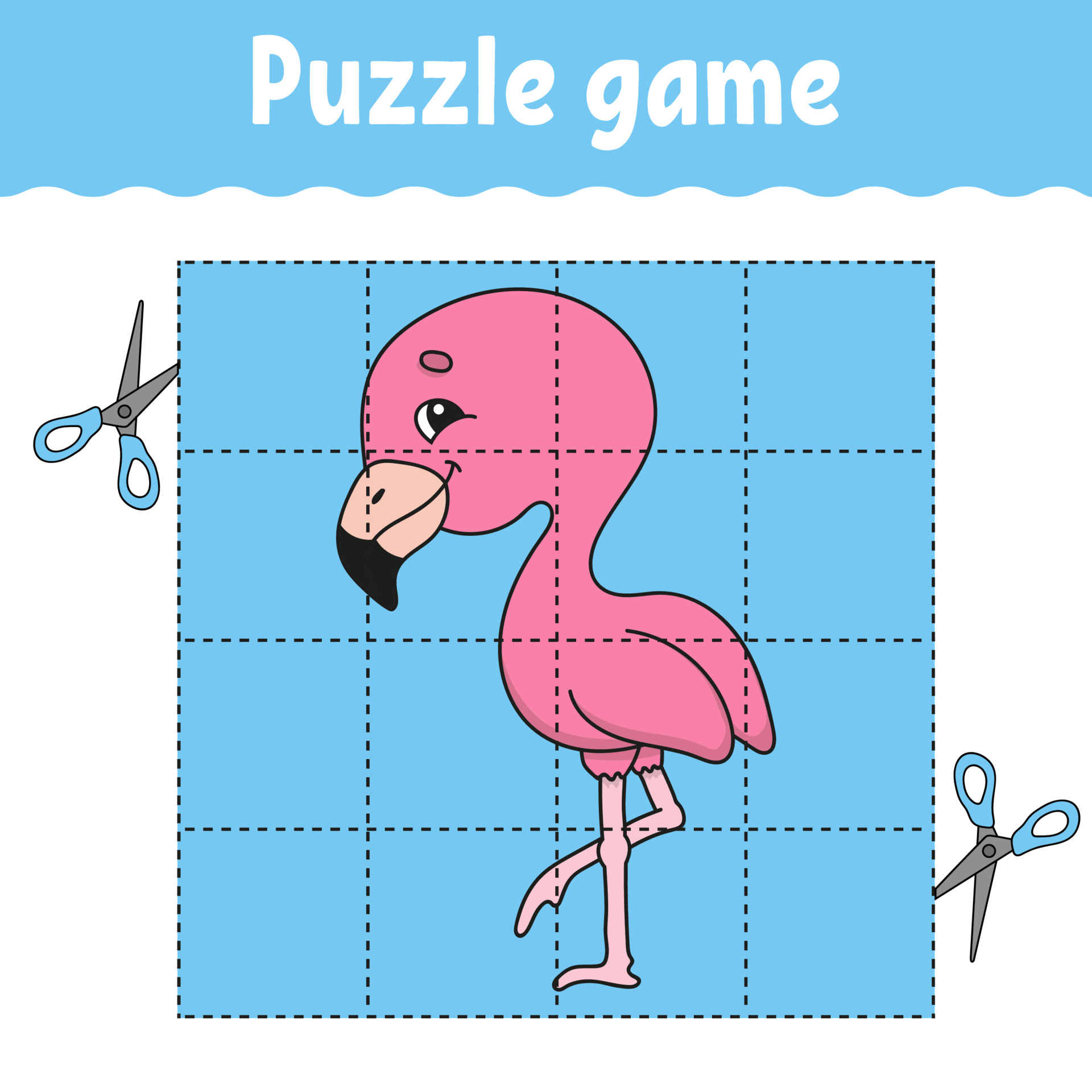 jogo de puzzle para educação infantil. planilha de desenvolvimento  educacional. jogo para crianças. página de atividades.