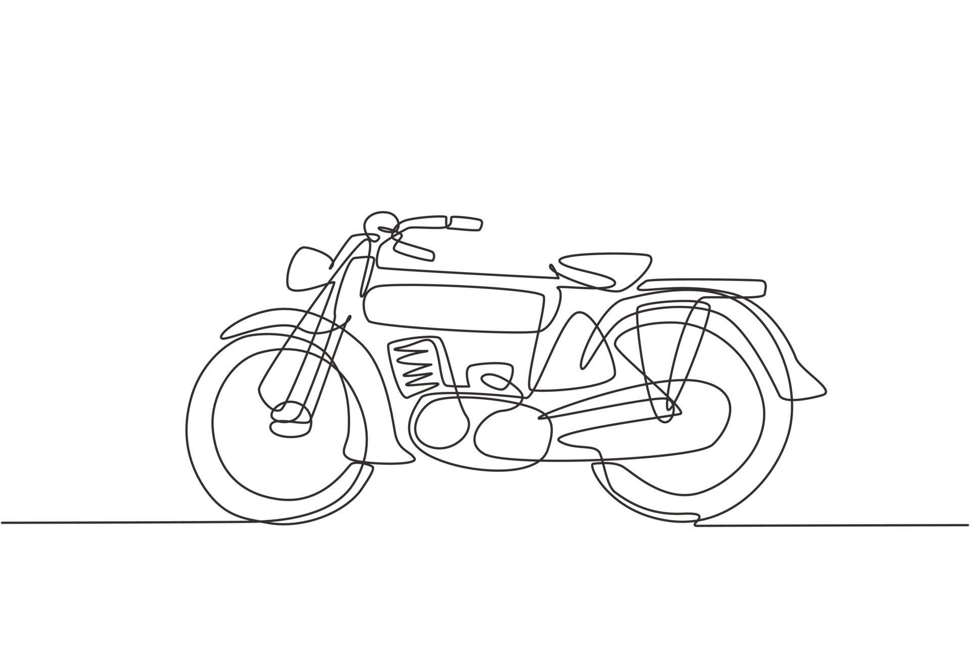 motocicleta retro ilustração vintage desenho desenhado à mão