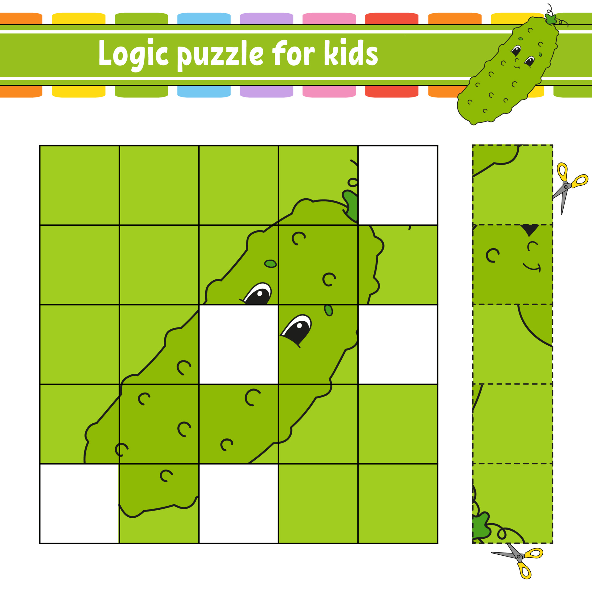 Sudoku Para Crianças Jogo Lógica Simples Corte Cola Ilustração