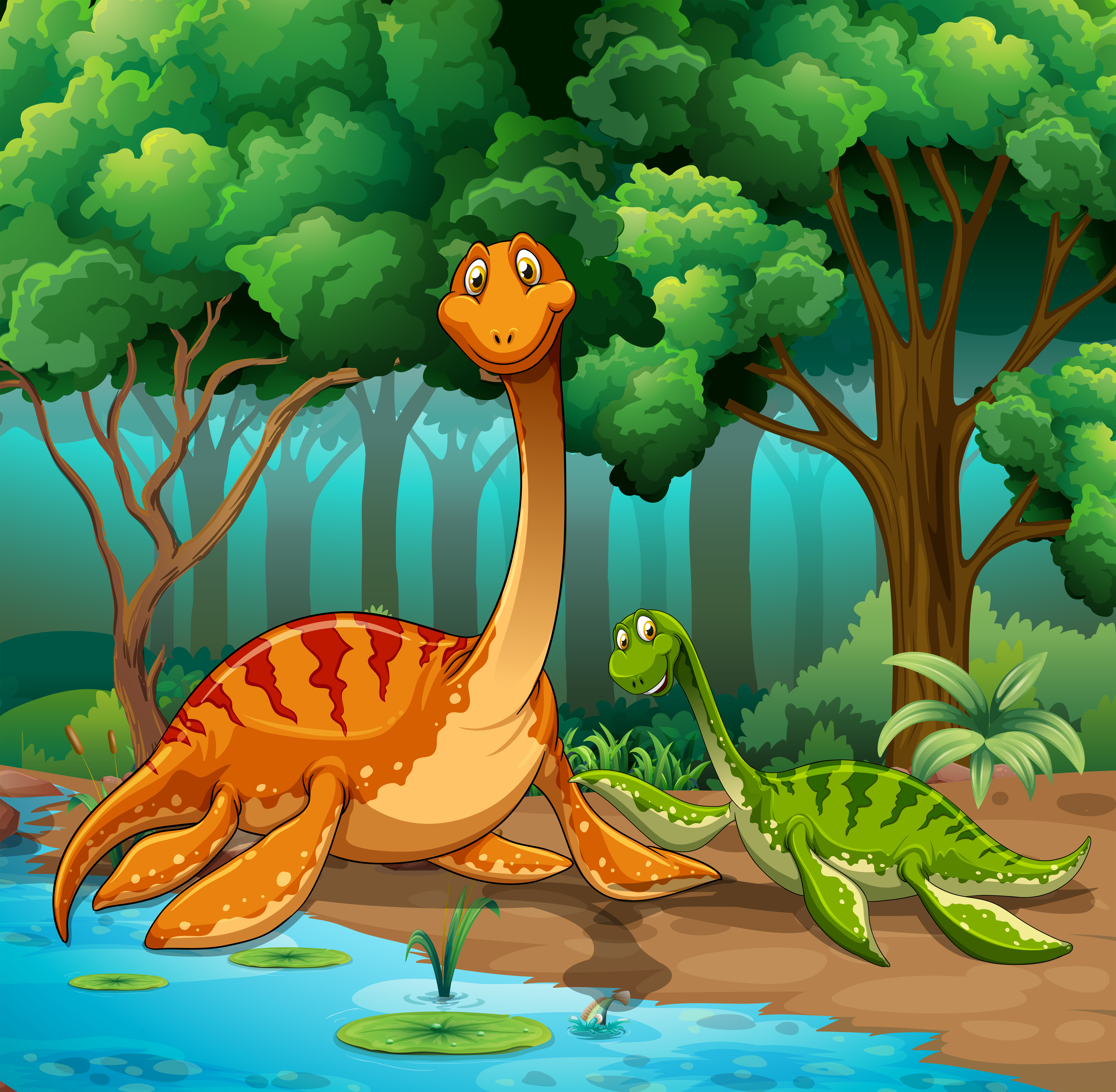 Dinossauros Felizes Dos Desenhos Animados Que Vivem Na Selva Ilustração do  Vetor - Ilustração de dinossauro, raptor: 123347016