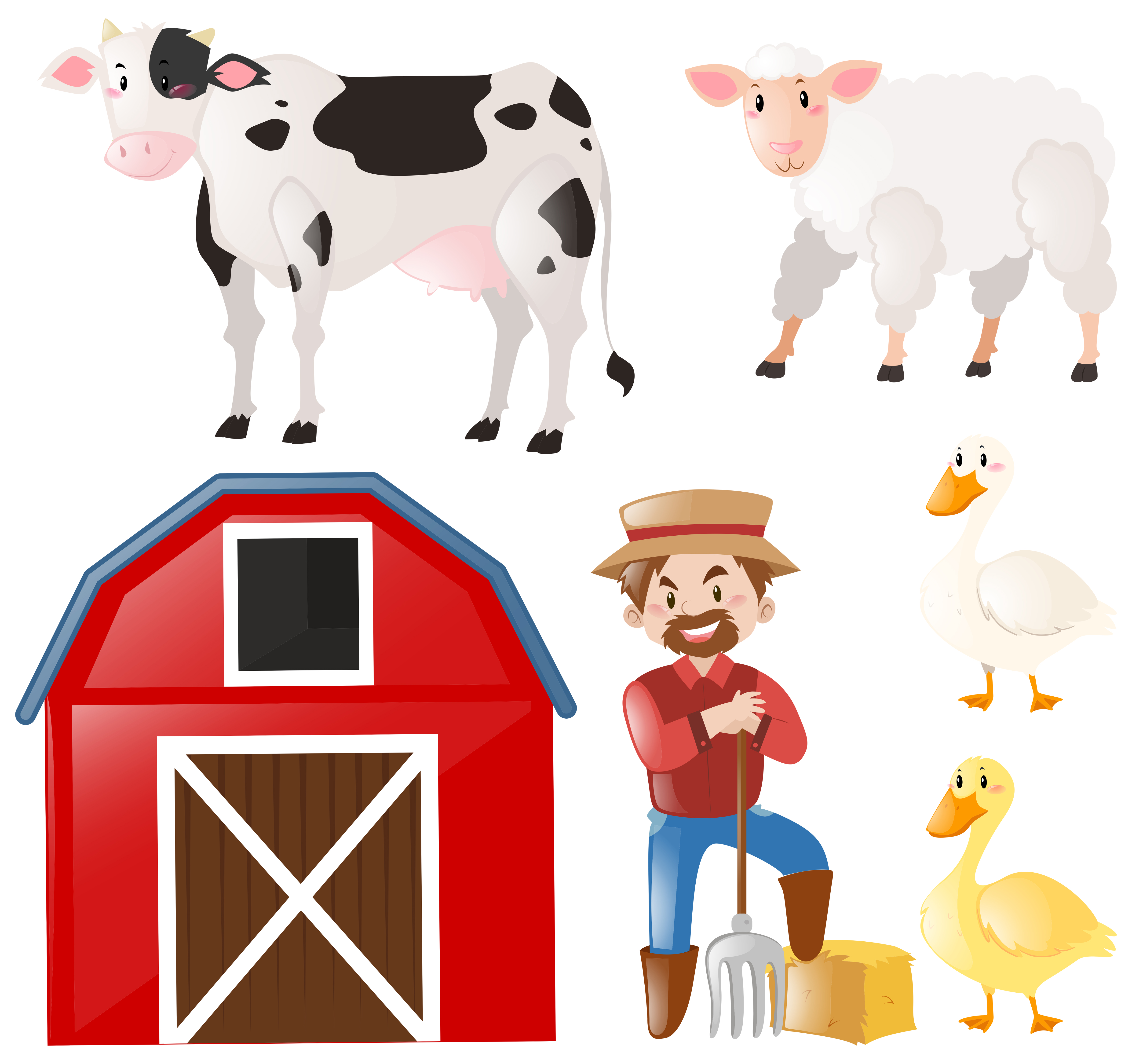 Fazenda, Animais E Agricultor Fazenda Trator Ícone Desenho Animado  Ilustração Vetorial Design Gráfico Royalty Free SVG, Cliparts, Vetores, e  Ilustrações Stock. Image 129113322