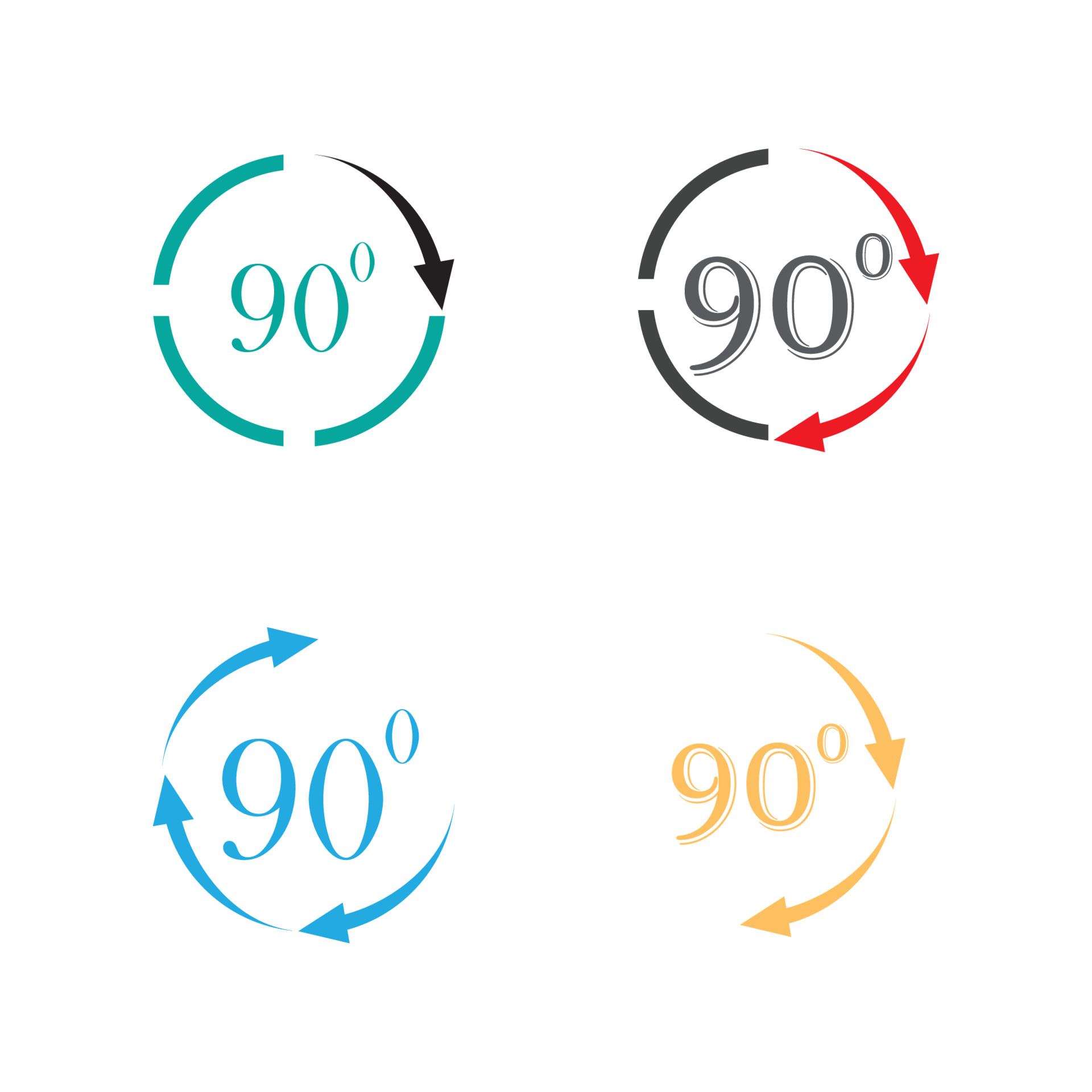 ícone de sinal de ângulo 90 graus. símbolo de matemática de