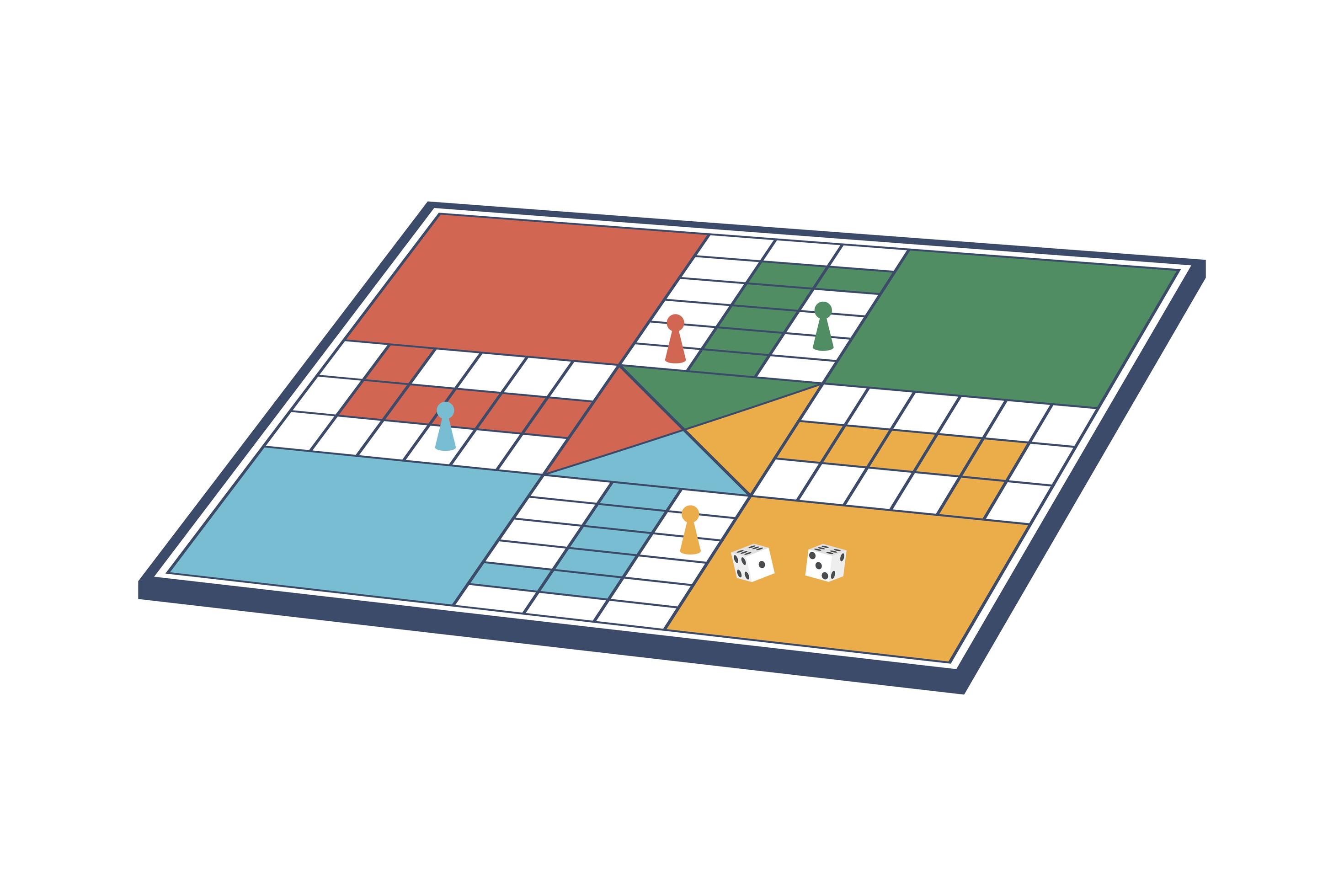 Vetores de Ludo Jogo De Tabuleiro Para Impressão Com Ilustração