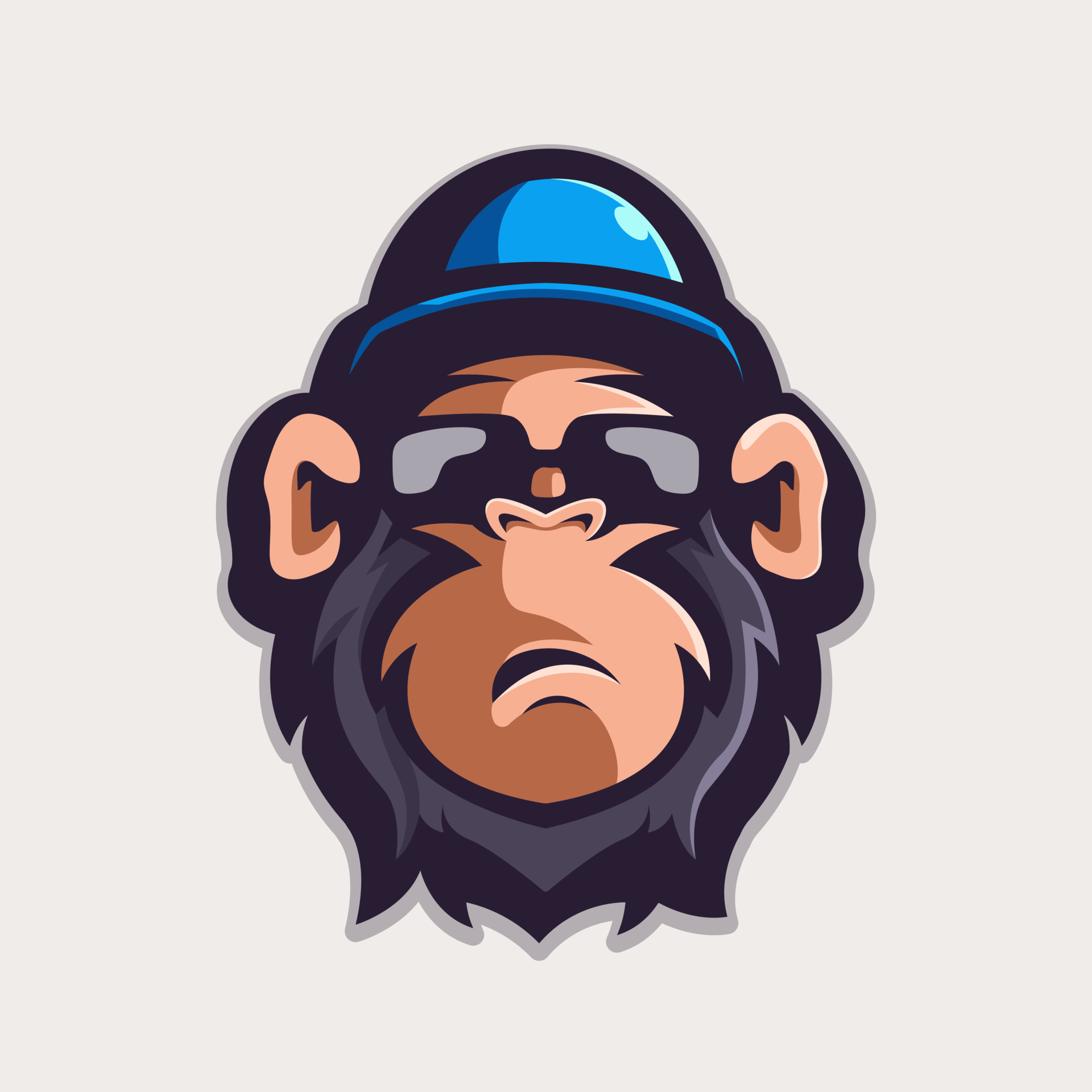 macaco de cabeça de desenho animado legal colorido com design de logotipo  de chapéu vetor símbolo gráfico ilustração ideia criativa 8521563 Vetor no  Vecteezy