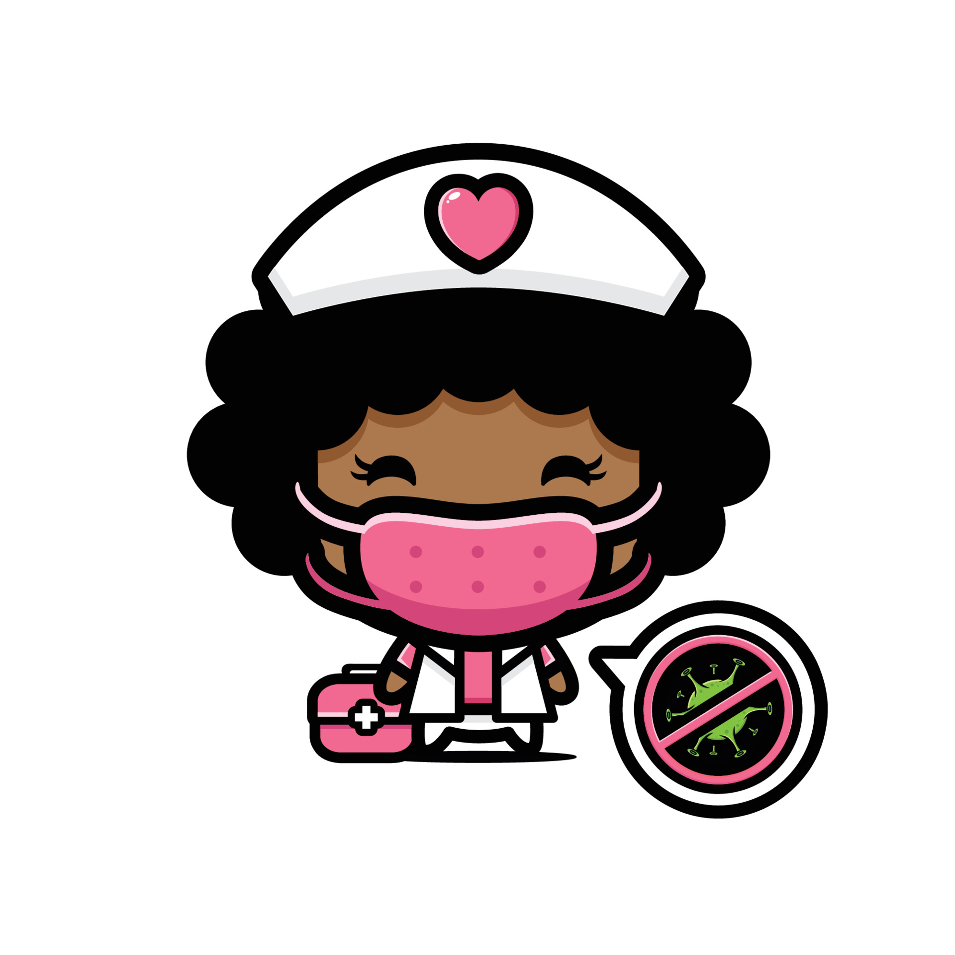 desenho de personagem mascote enfermeira fofa 4217895 Vetor no