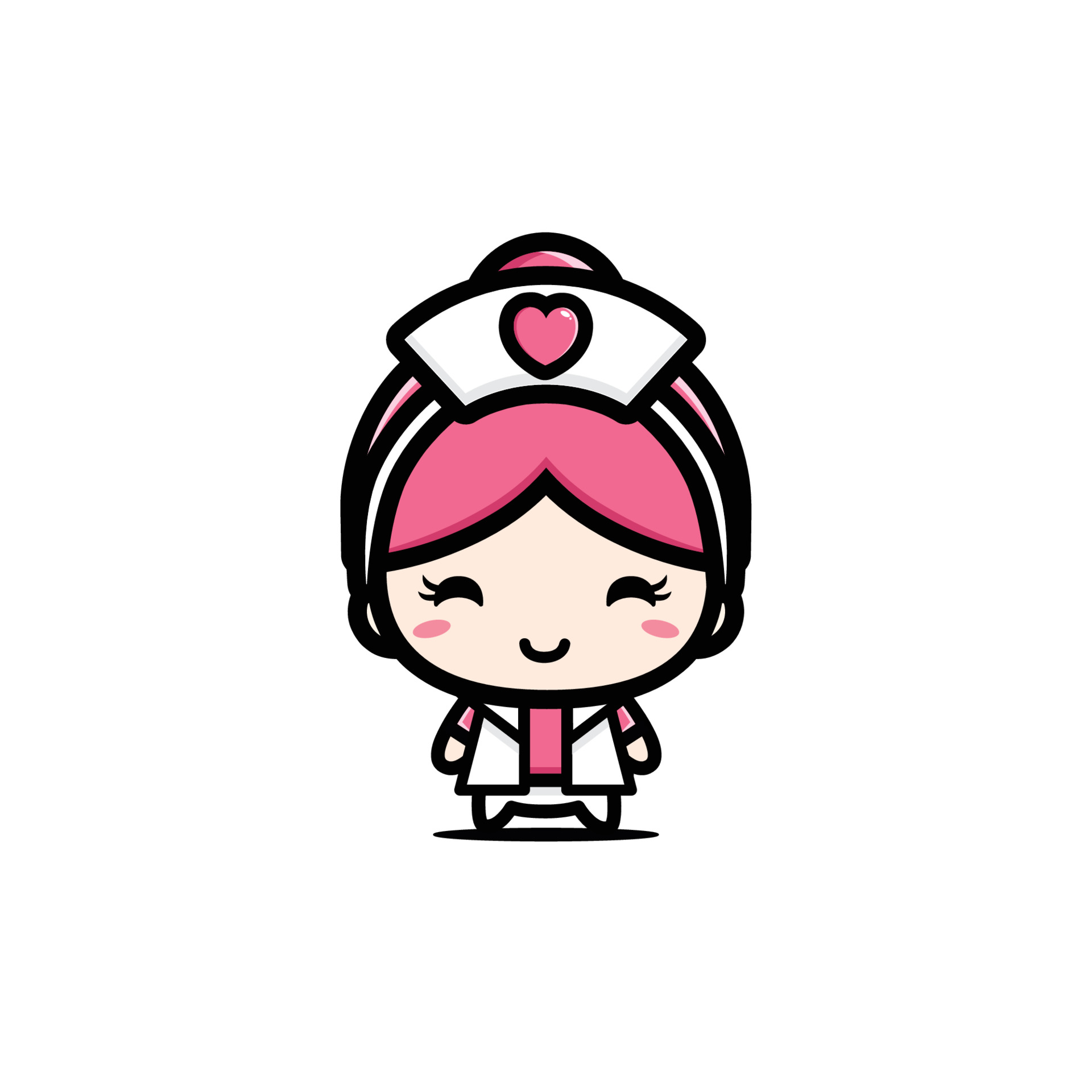 desenho de personagem mascote enfermeira fofa 3809165 Vetor no