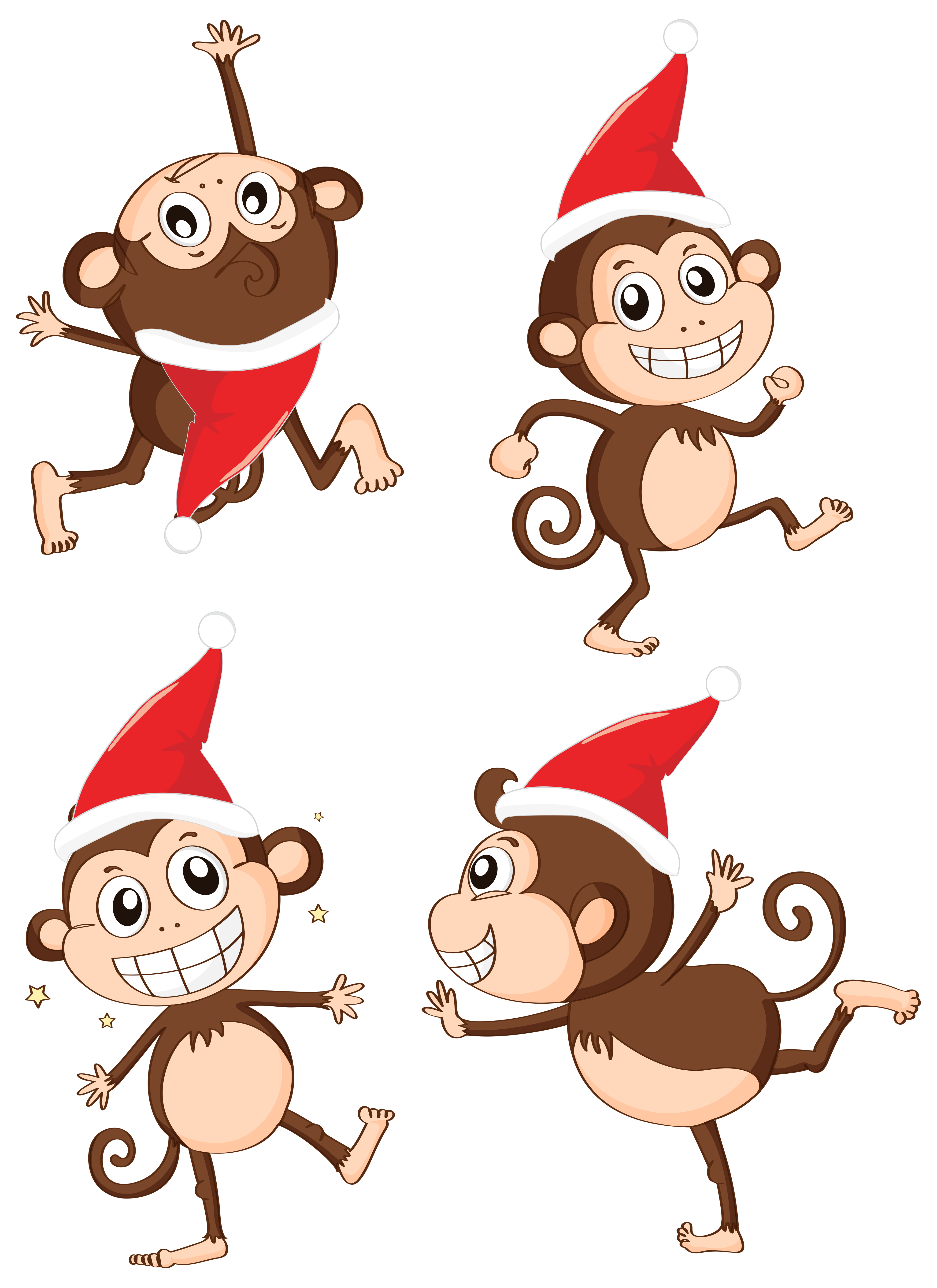 Etiqueta De Um Macaco Louco Dos Desenhos Animados Com Presente De Natal  Ilustração do Vetor - Ilustração de decalque, etiqueta: 149177622