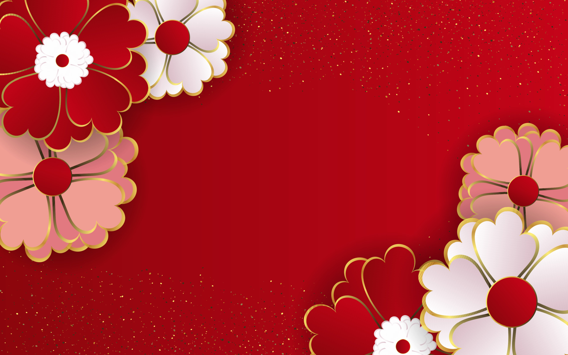 fundo de Natal com flores de papel em fundo vermelho. 4265709 Vetor no  Vecteezy