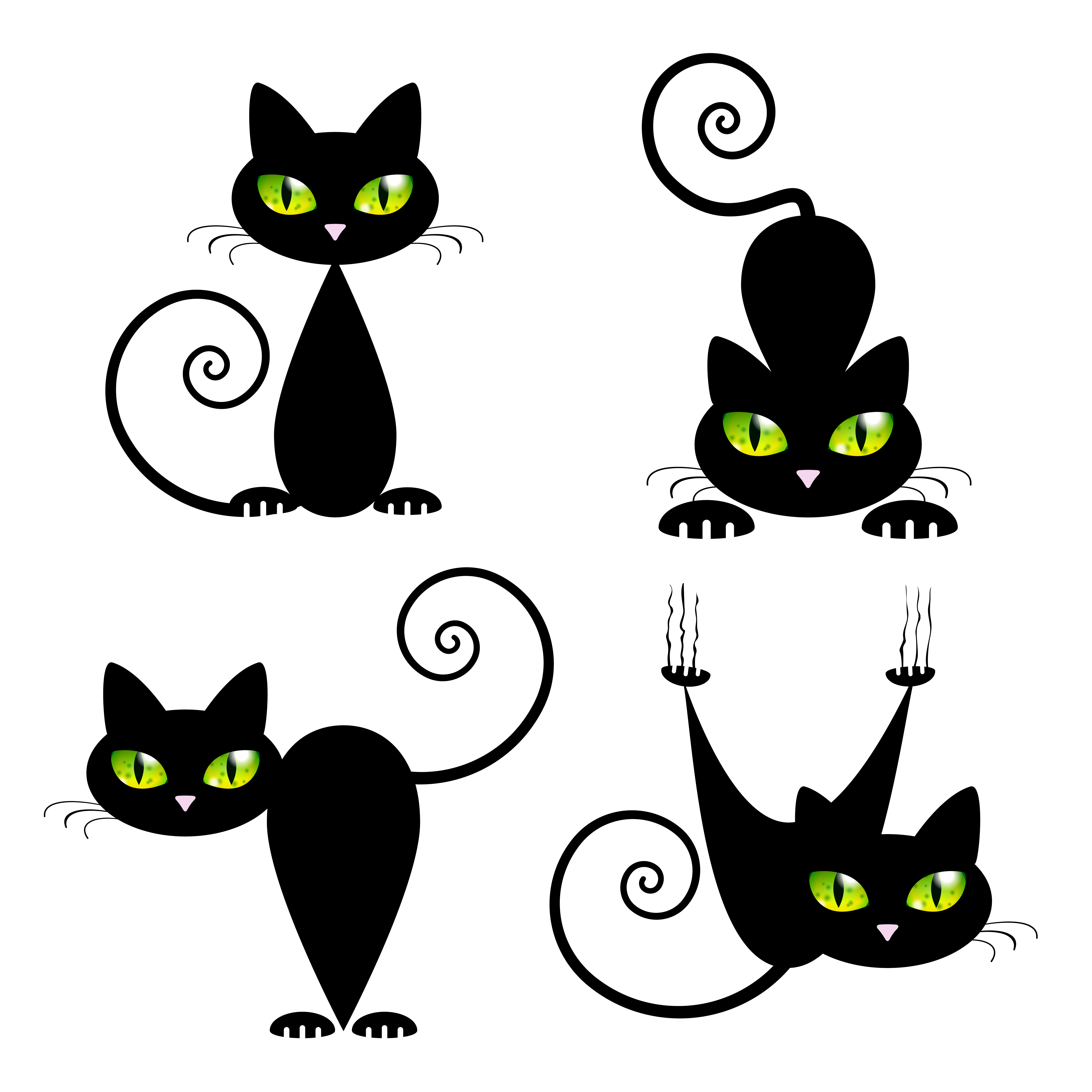 vetor dos desenhos animados halloween olho de gato preto amarelo. 16385888  Vetor no Vecteezy