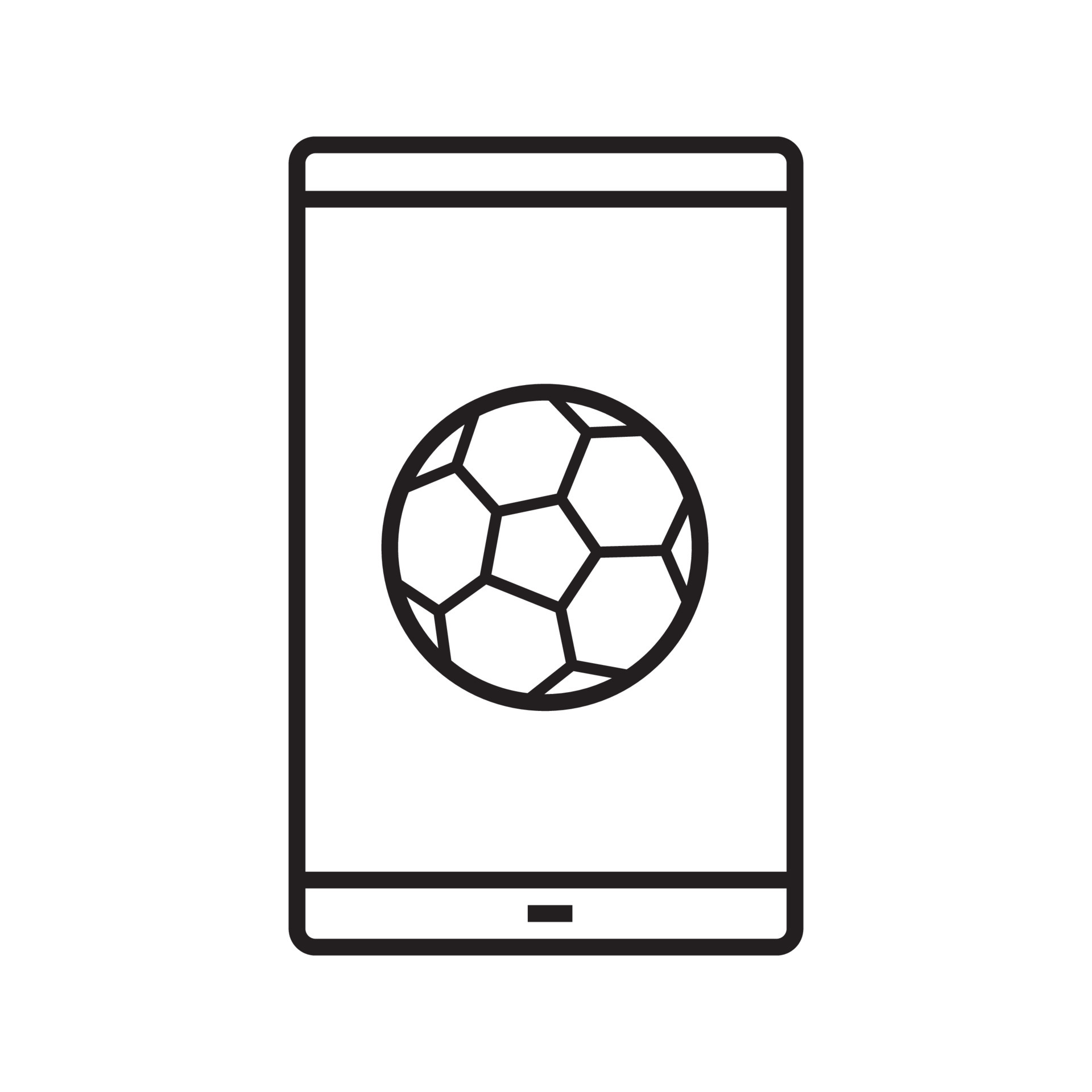 Aplicativo de notificação de jogo de futebol futebol em seu telefone  conceito de ilustração vetorial
