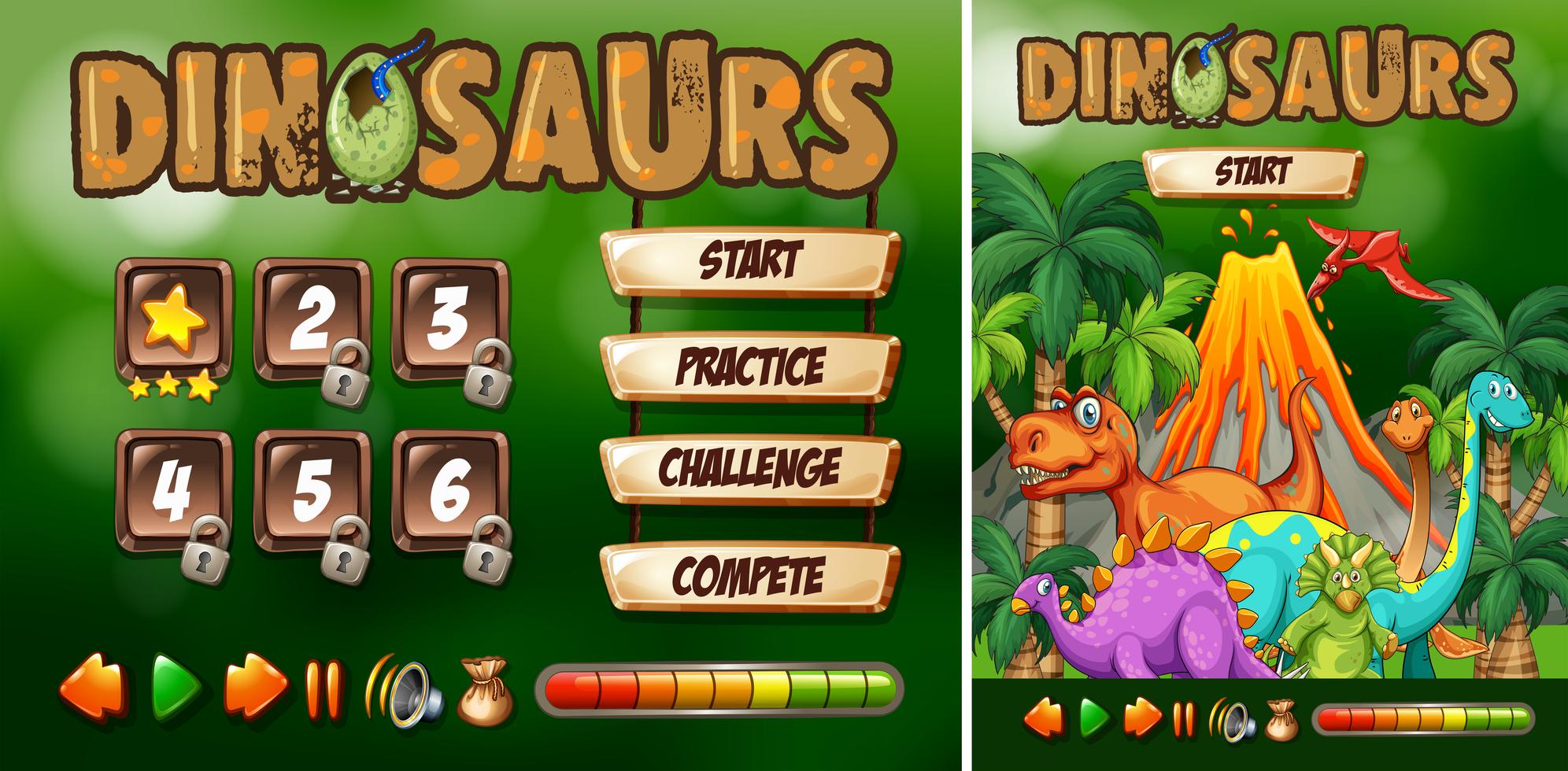 Modelo de jogo com tema de dinossauro 433403 Vetor no Vecteezy