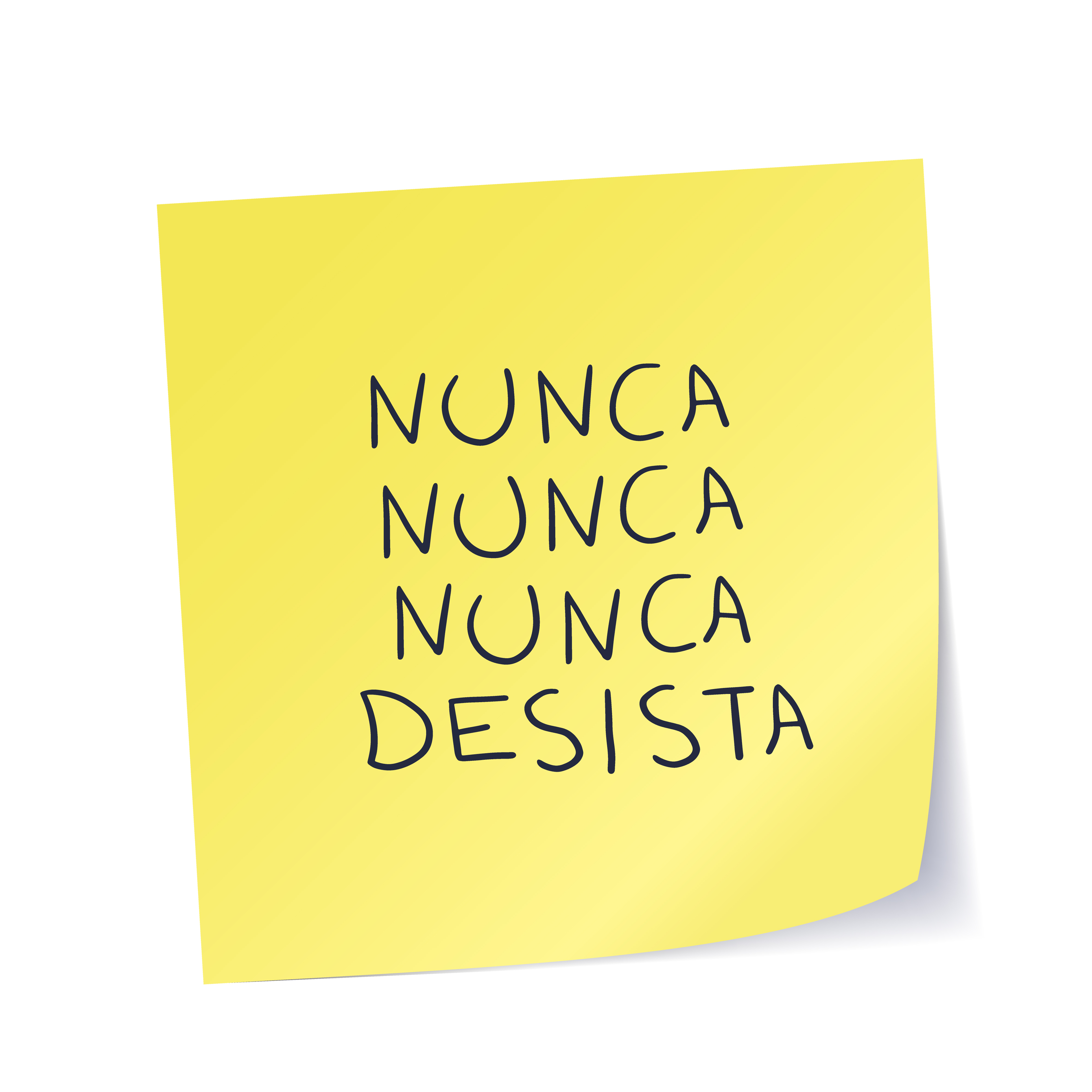 Pôster motivacional em português do brasil. tradução - nunca desista.