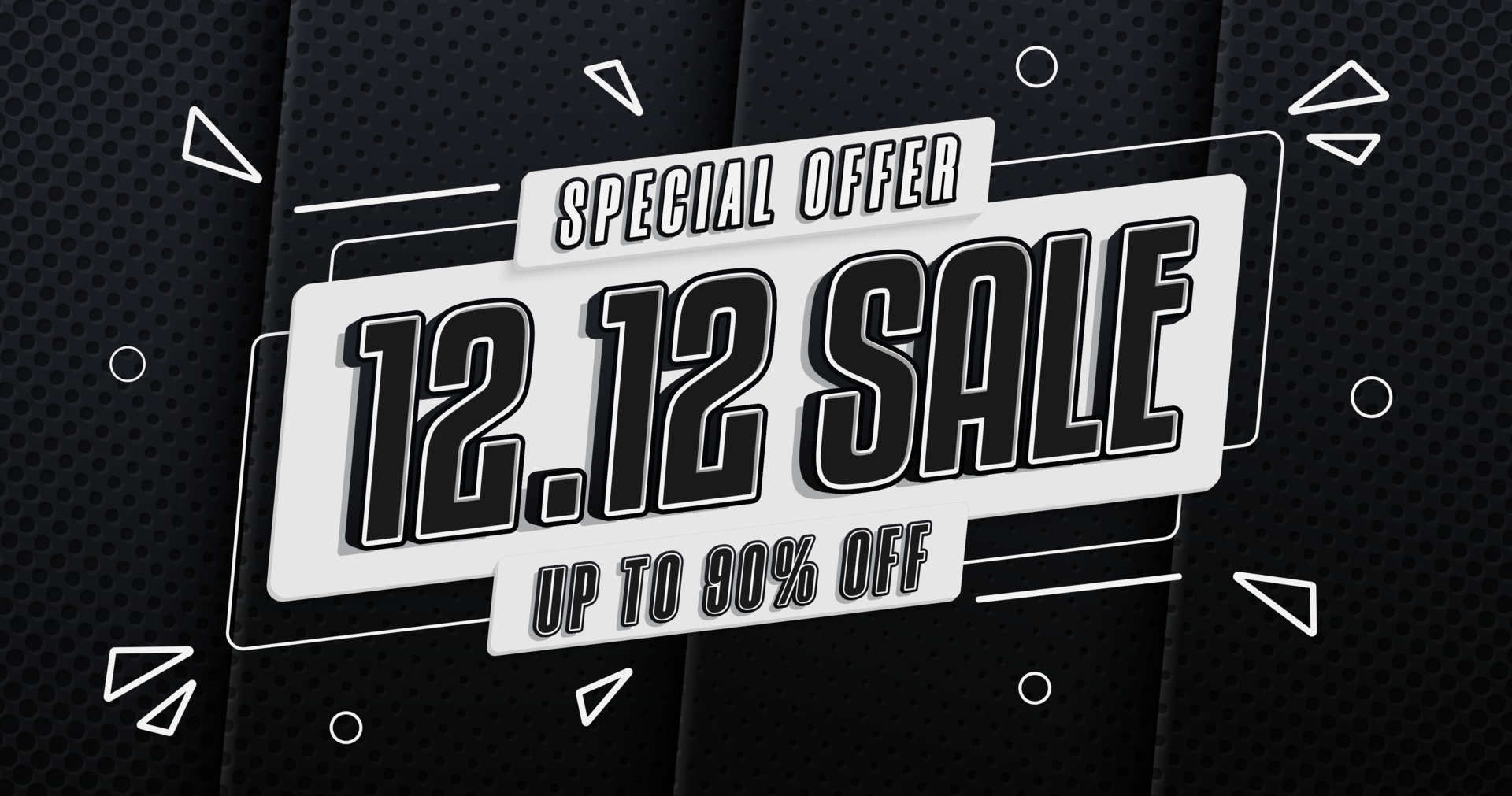 Desconto especial 1212 mega banner de modelo de venda com espaço em branco  para venda de produtos com design de fundo preto gradiente abstrato