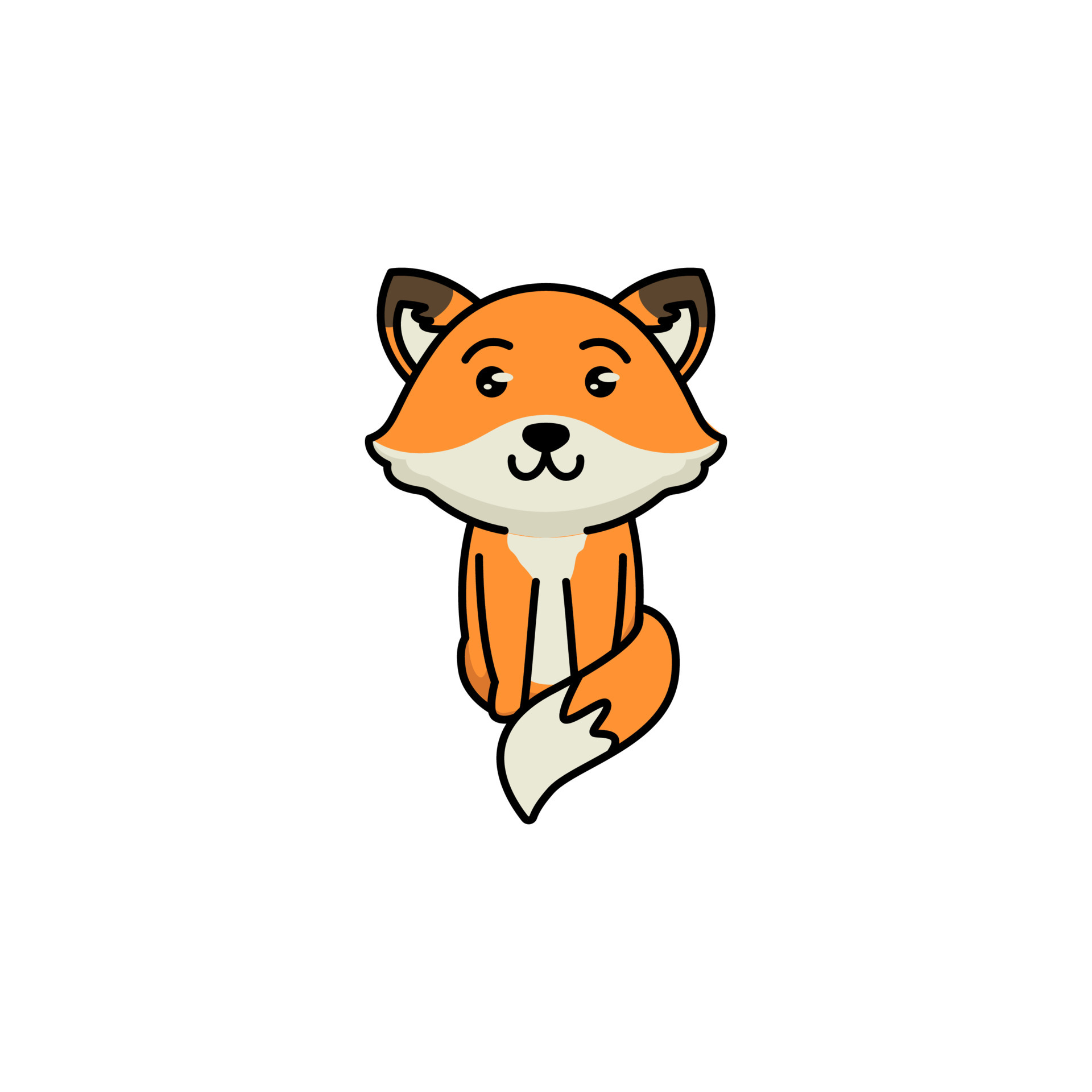 mascote raposa kawaii fofa 1895533 Vetor no Vecteezy