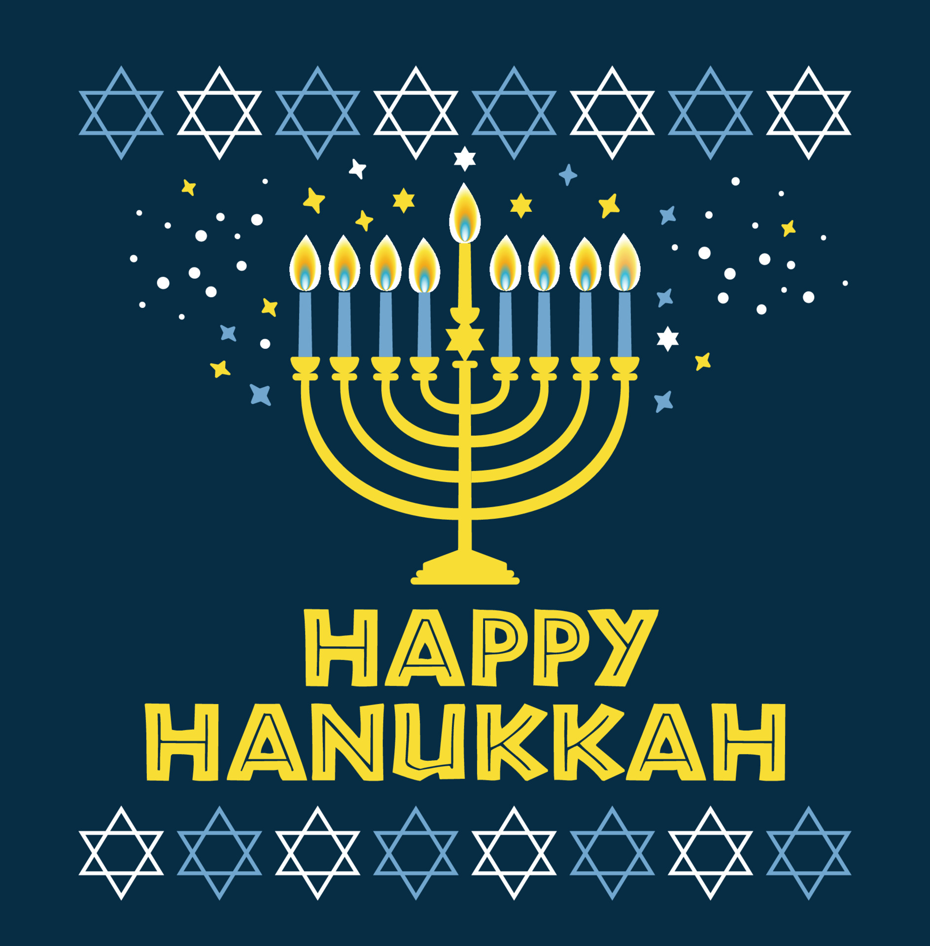 Saudação de feriado de Hanukkah com ícone de pião e texto em