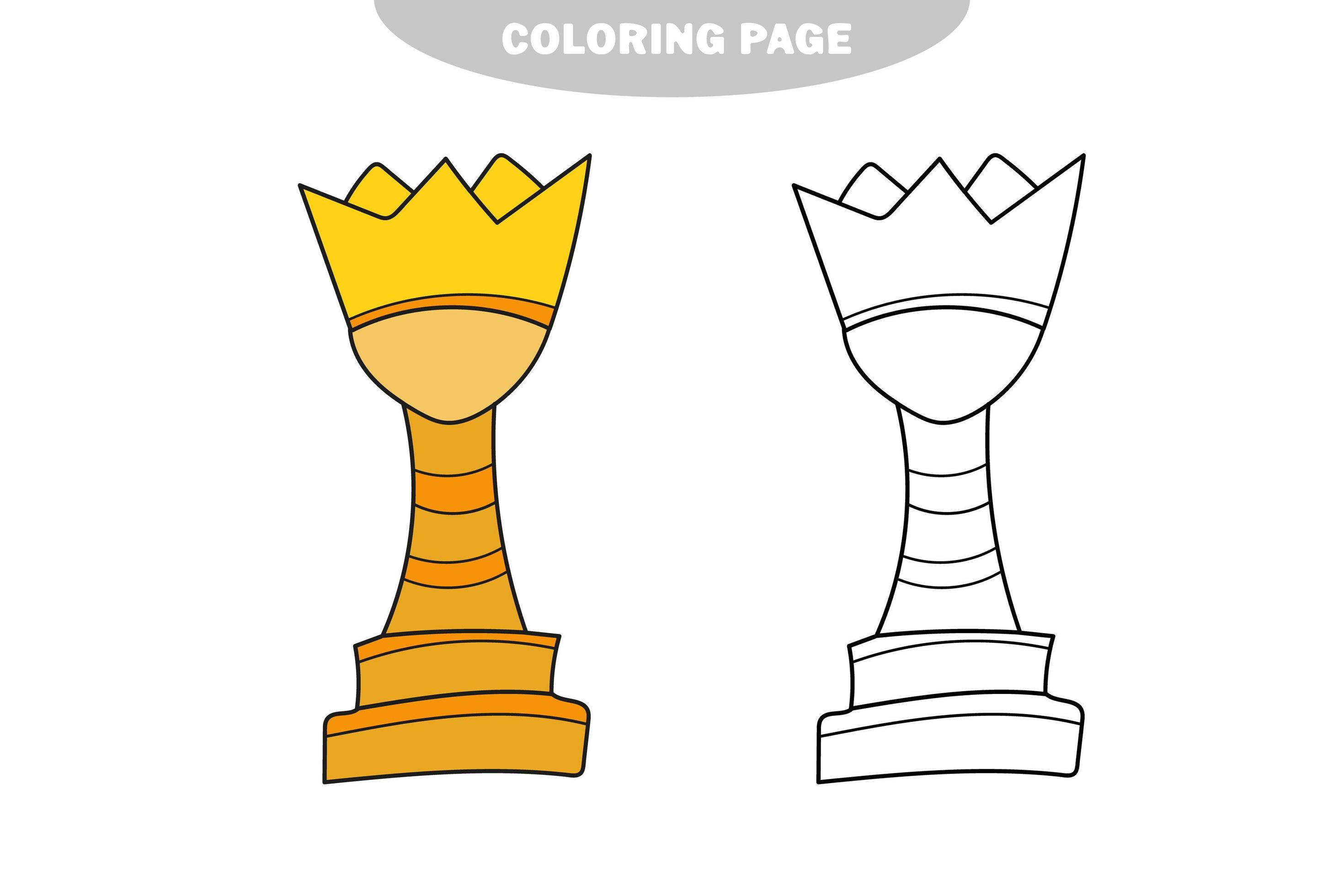 DESENHO XADREZ PARA COLORIR – Colorir e Aprender