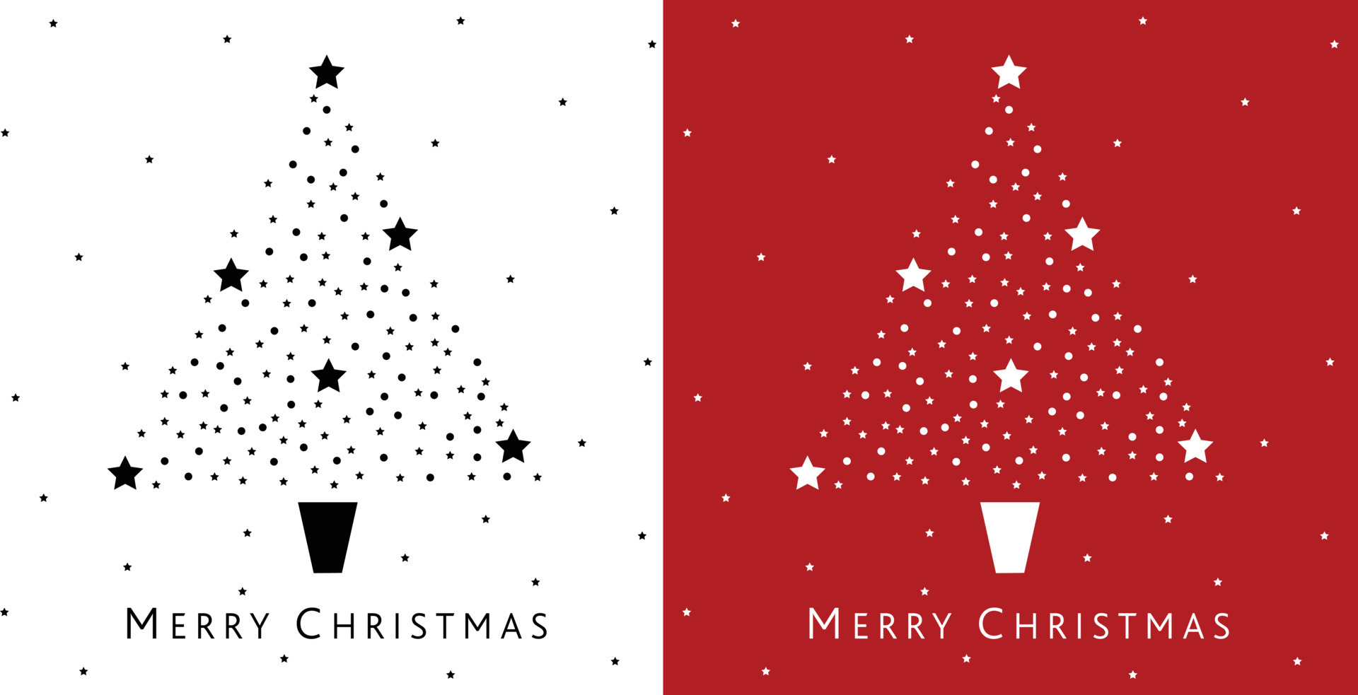 colocação abstrata simples desenho de impressão árvore de natal feliz, preto  em branco, branco em vermelho, para cartão de natal, imprimir, decoração,  scrapbooking, convite, estêncil, adesivo, papel de parede, embrulho de  presente