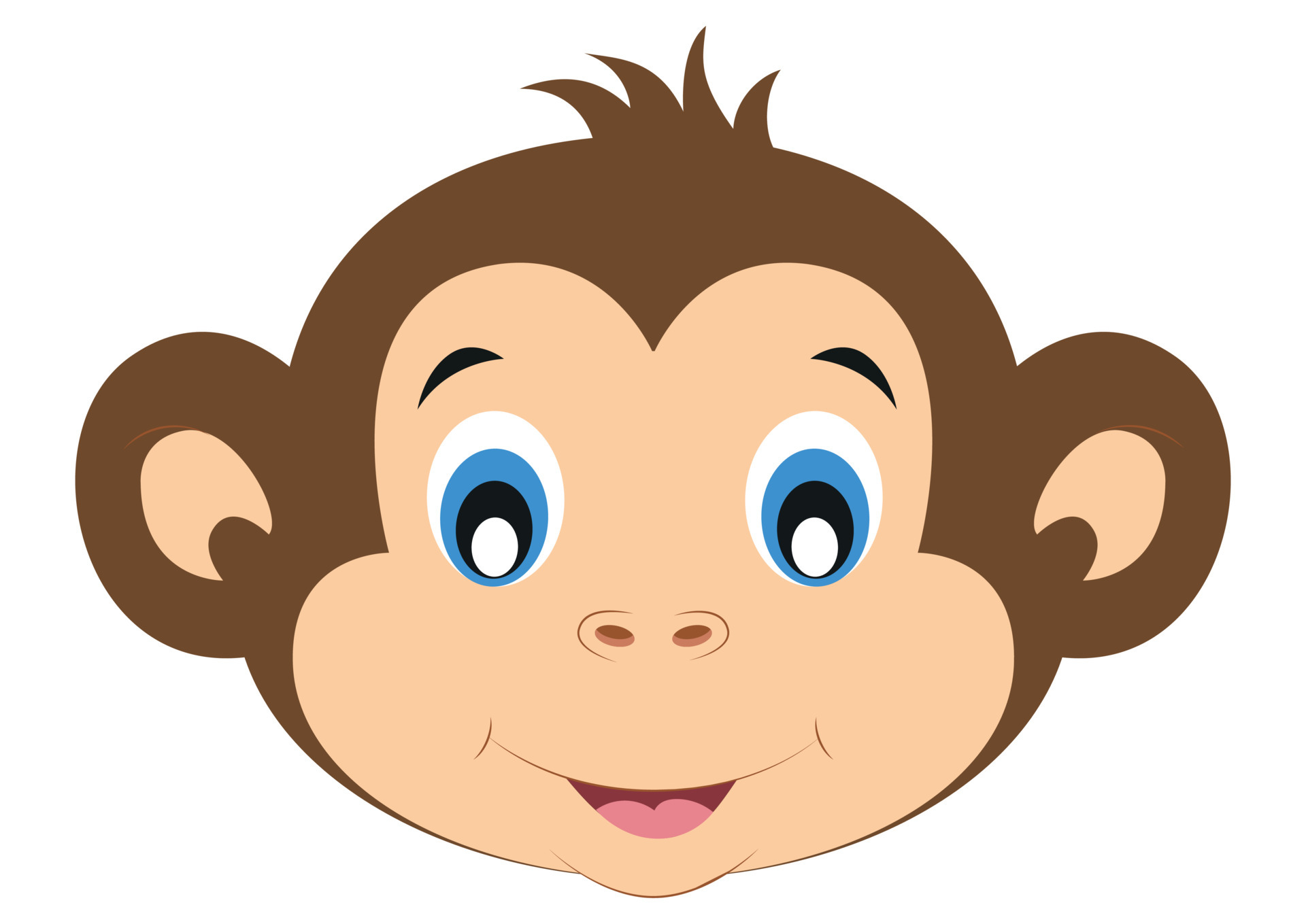 Macaco-desenho Animado Kawaii Cara-quadrada Macaco Ilustração do Vetor -  Ilustração de encantador, olhos: 276008151