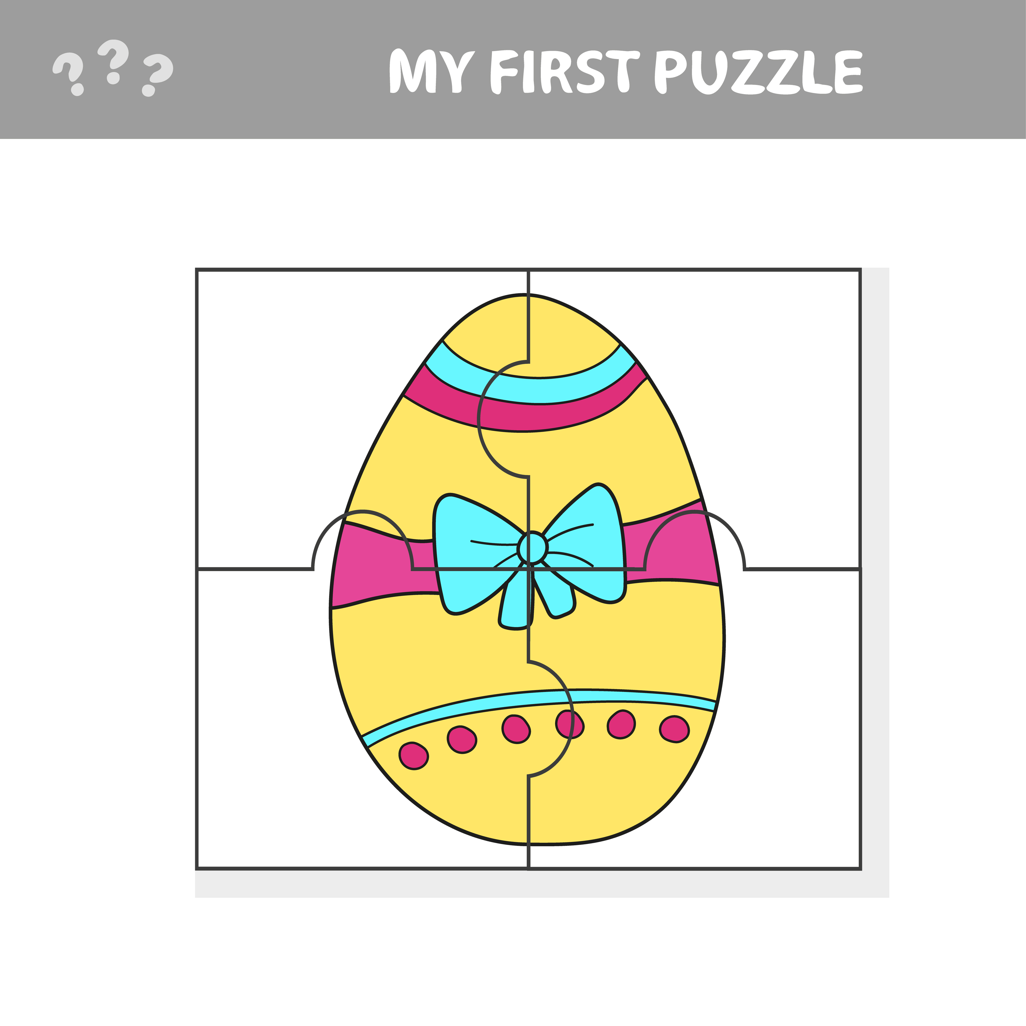 jogo de papel de educação para crianças, ovo de páscoa. meu primeiro jogo  de quebra-cabeça 4651402 Vetor no Vecteezy