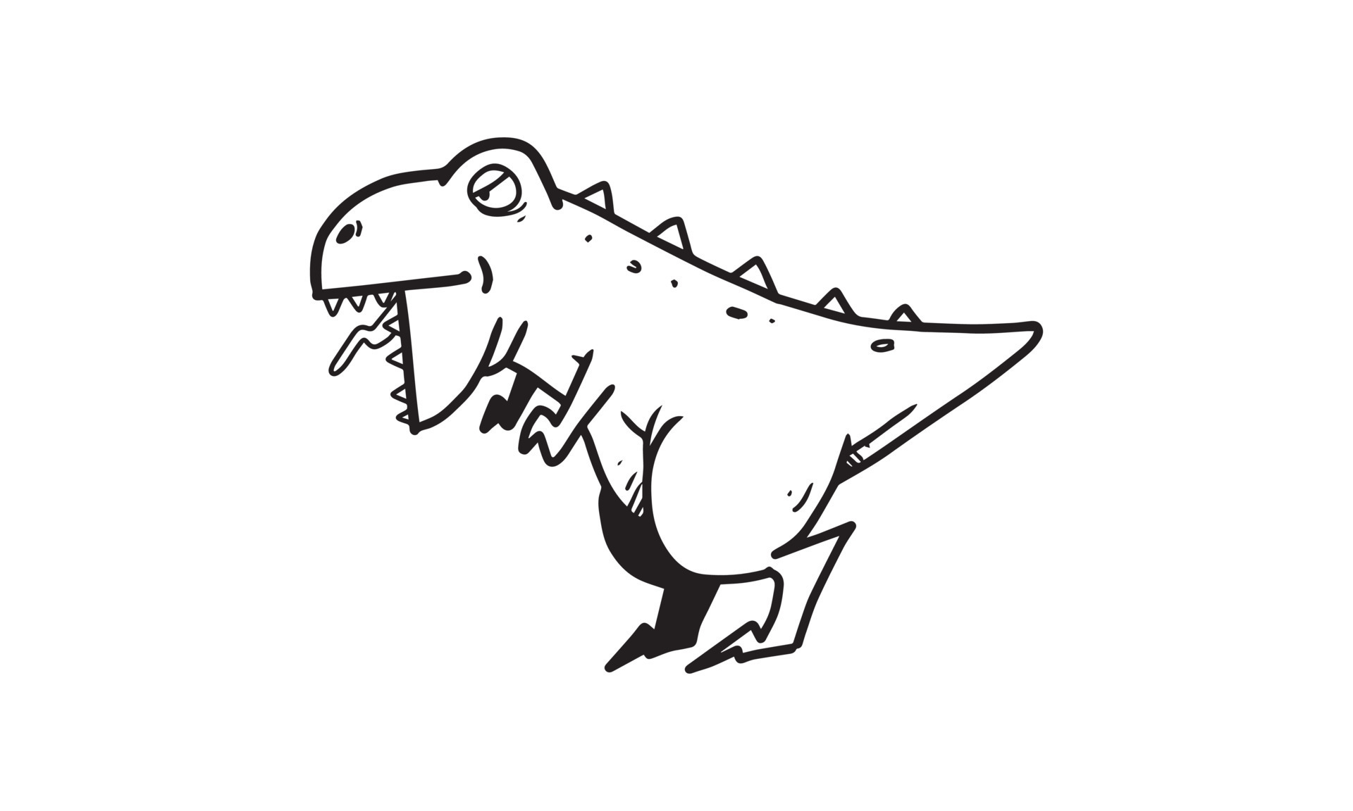 Desenho Animado Ilustração Vetor Dinossauro Rex Isolado Fundo