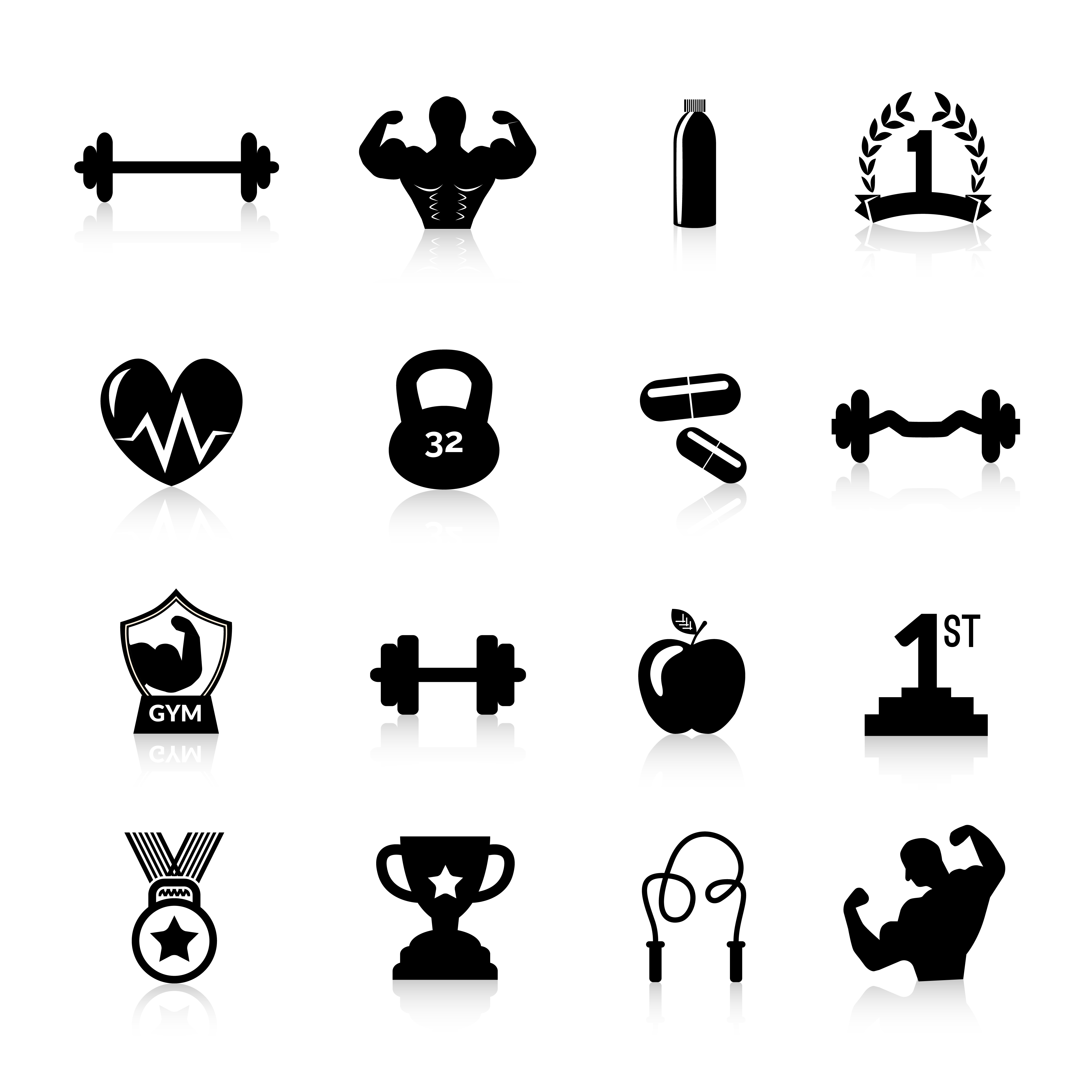 Featured image of post Vetor Musculação : Conjunto de emblemas de musculação com asas de coroa de flores e equipamento desportivo na cor preta.
