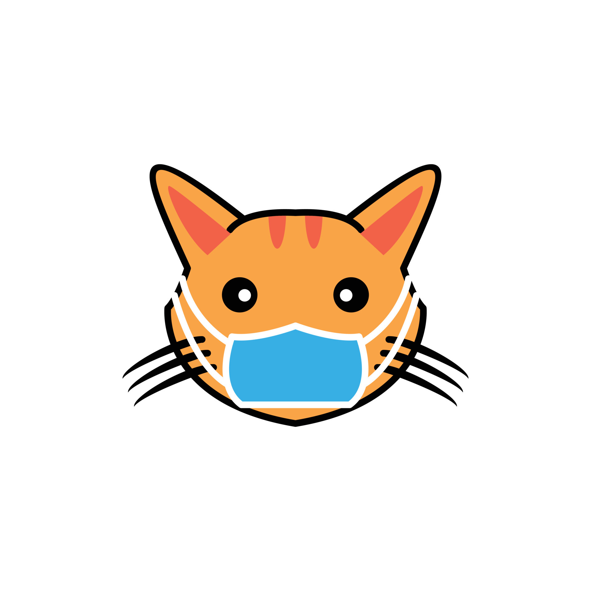 Gato tailandês dos desenhos animados com design simples. gato