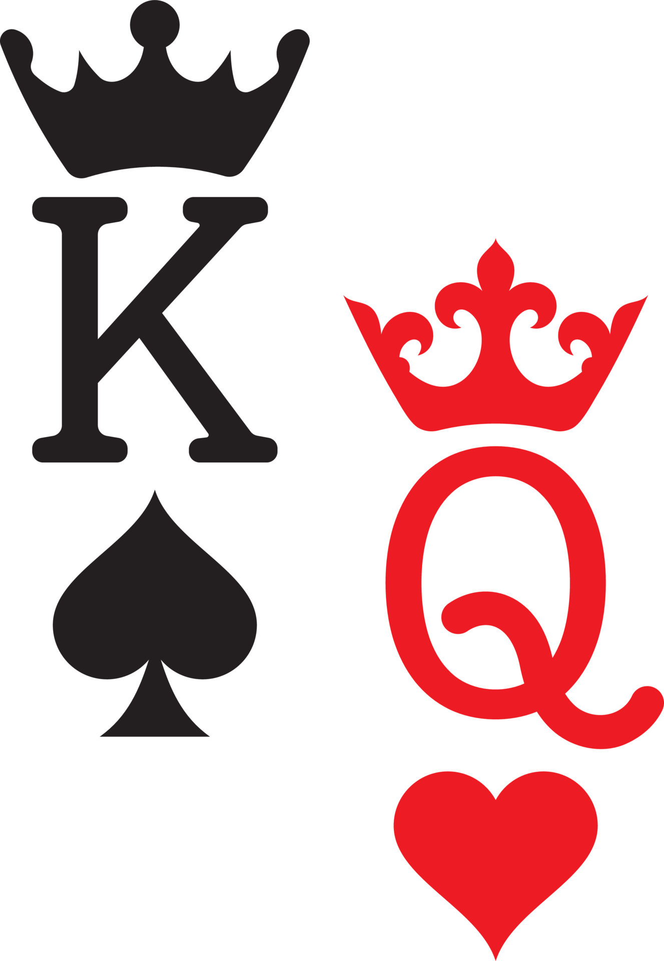 Quadro Rei e Rainha de Copas 2 peças