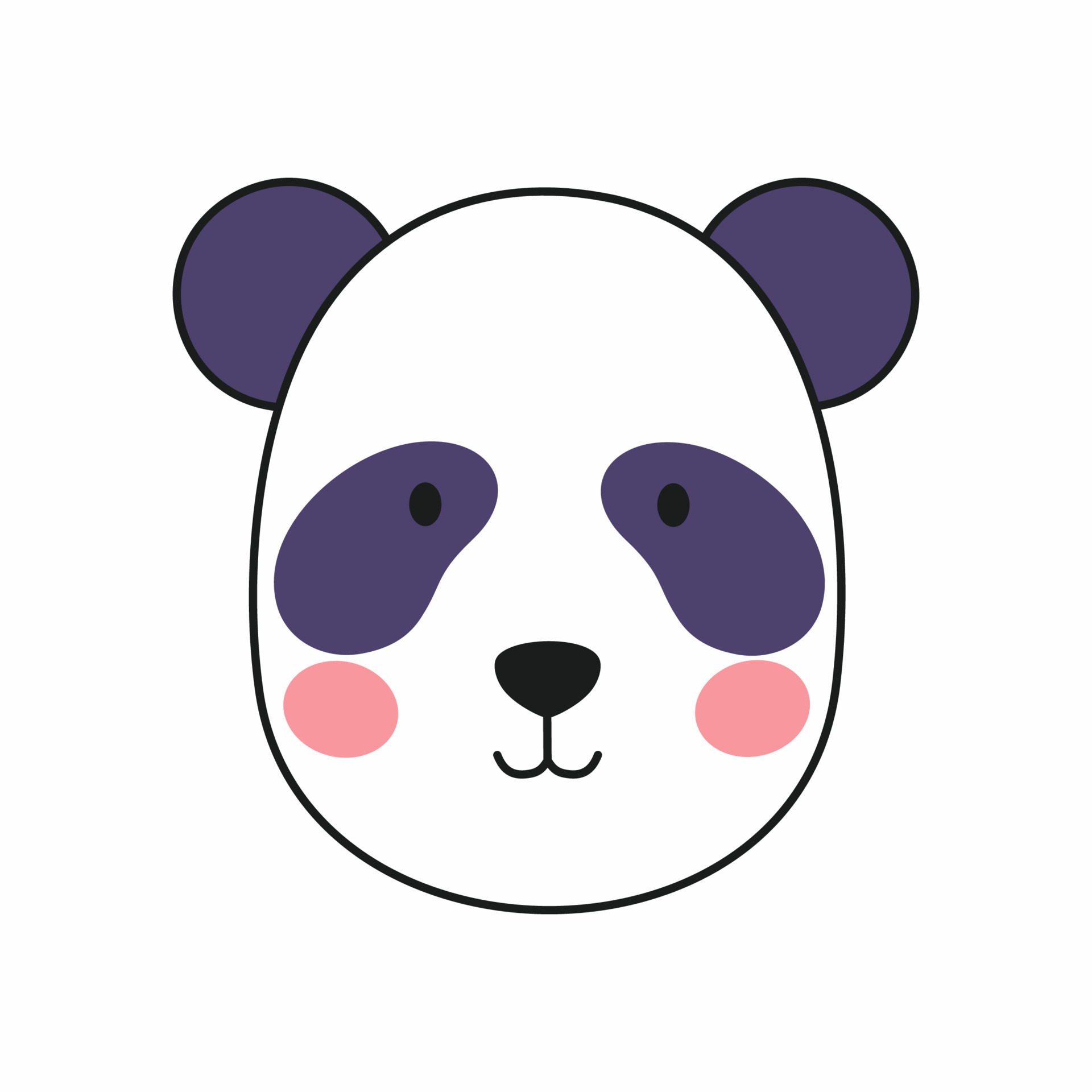 Vetor de coleção de rosto de panda fofo
