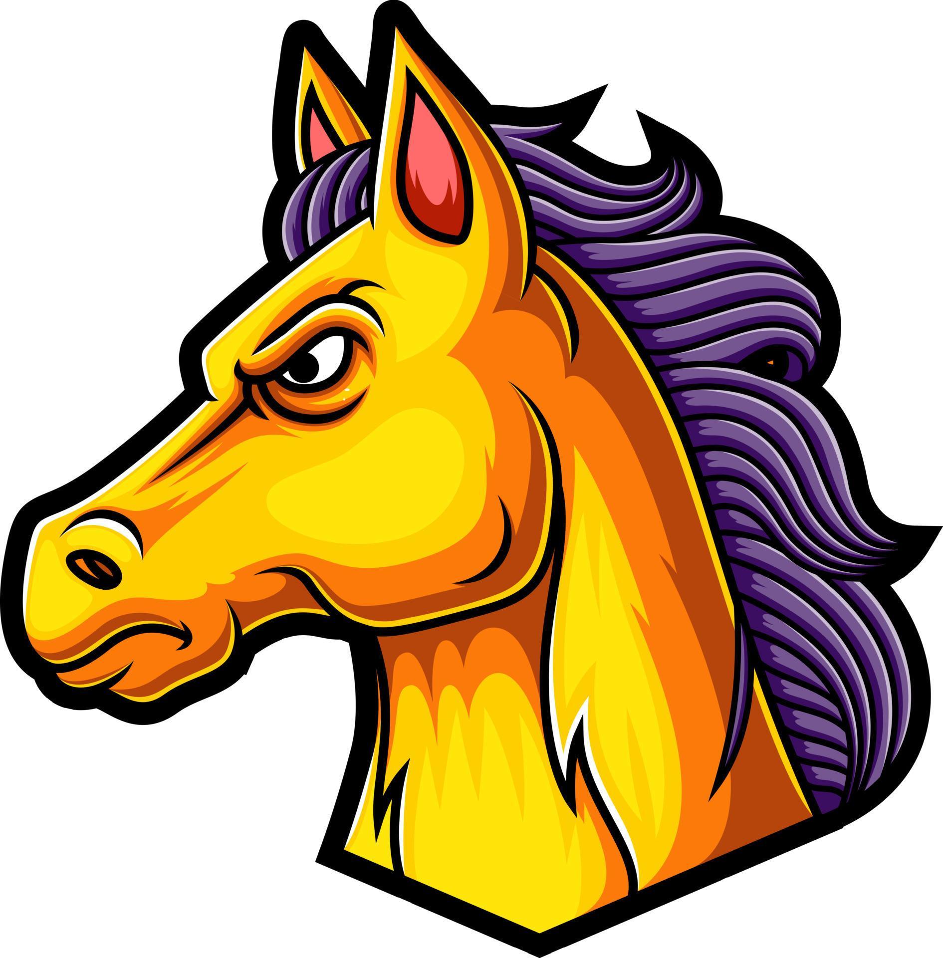 Design de vetor de logotipo de jogo de mascote de cavalo