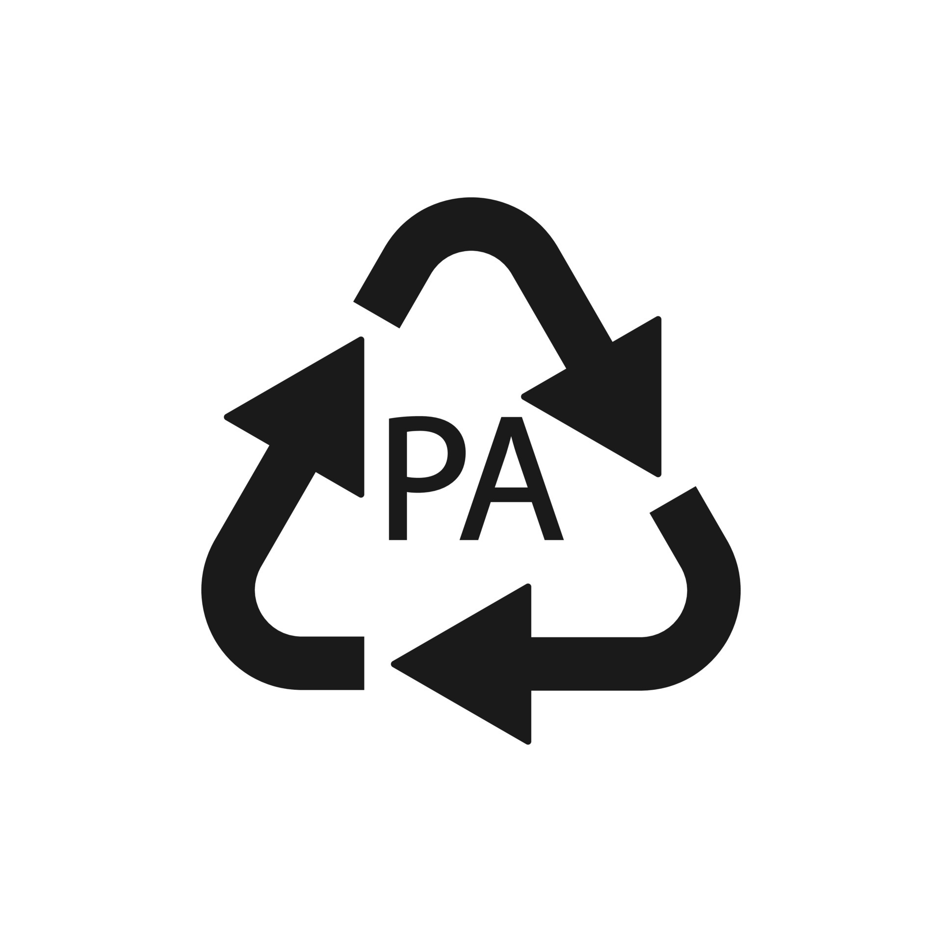 símbolo de reciclagem de plástico pa poliamida, ilustração vetorial 4922228  Vetor no Vecteezy