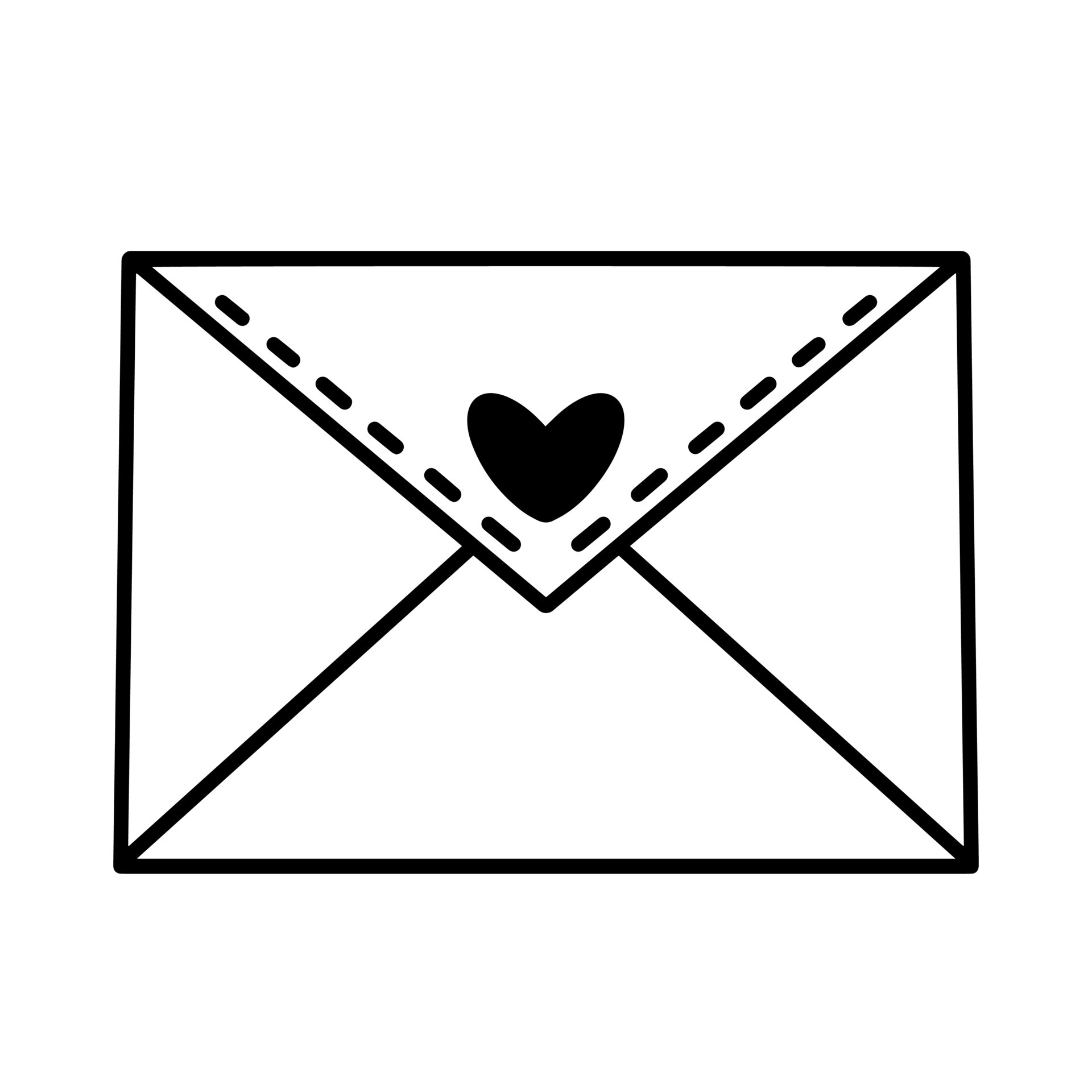 ilustração de envelope e coração em estilo minimalista 19198822 PNG