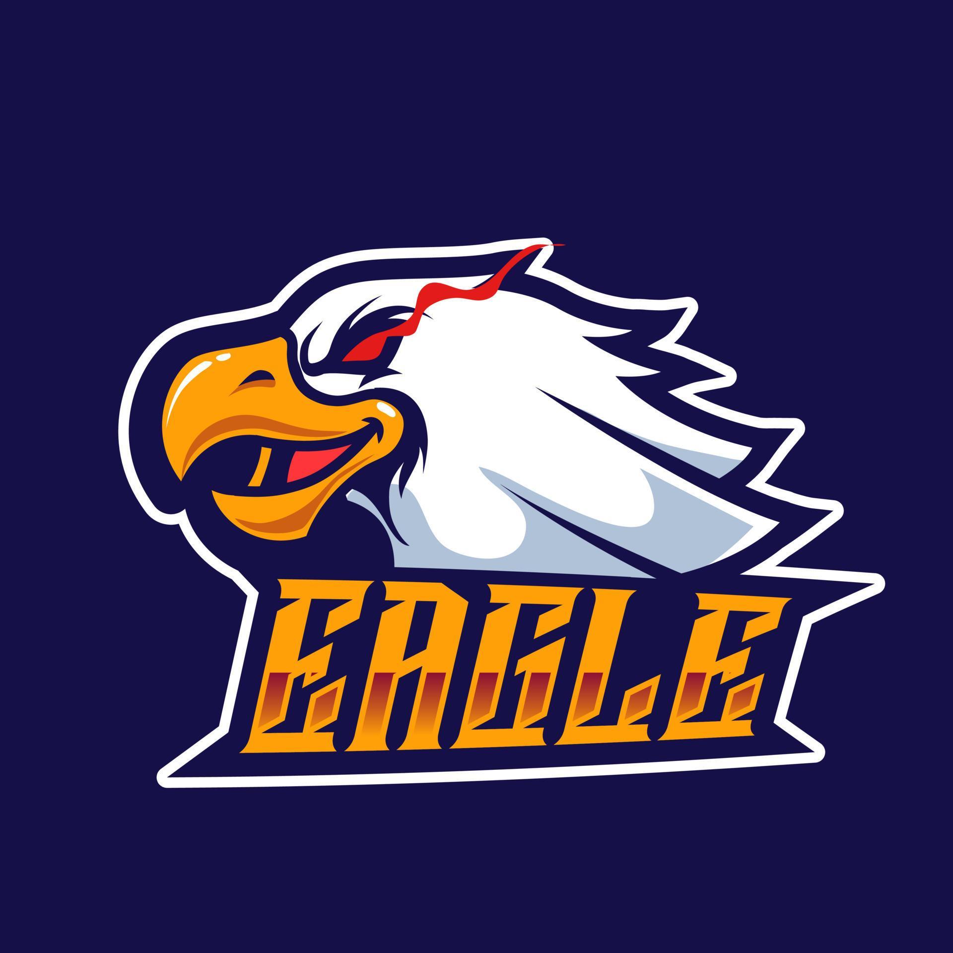 Modelo de vetor de logotipo de jogo de mascote de esports eagles