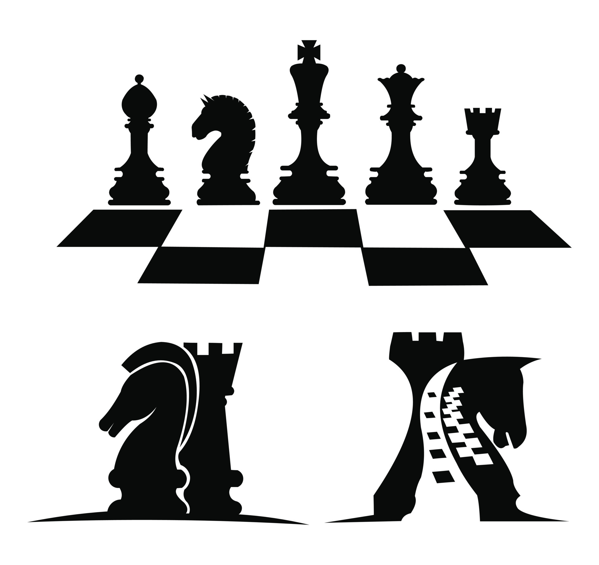 imagem vetorial, peão de xadrez preto e branco 5237182 Vetor no
