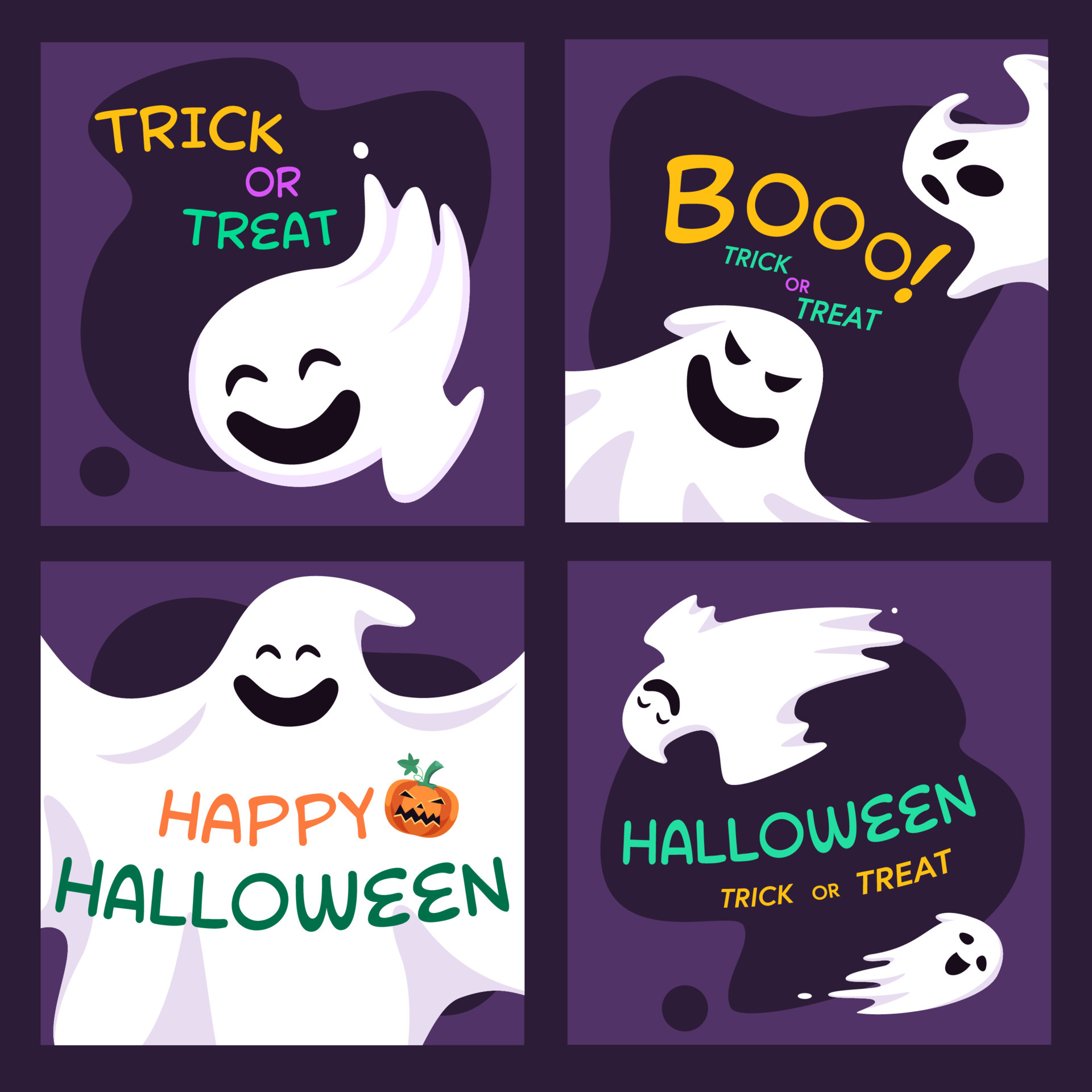 Festa Feliz De Halloween Assustador Divertido Rostos Assustadores Em Balões  D Ilustração Vetorial Texto De Doces