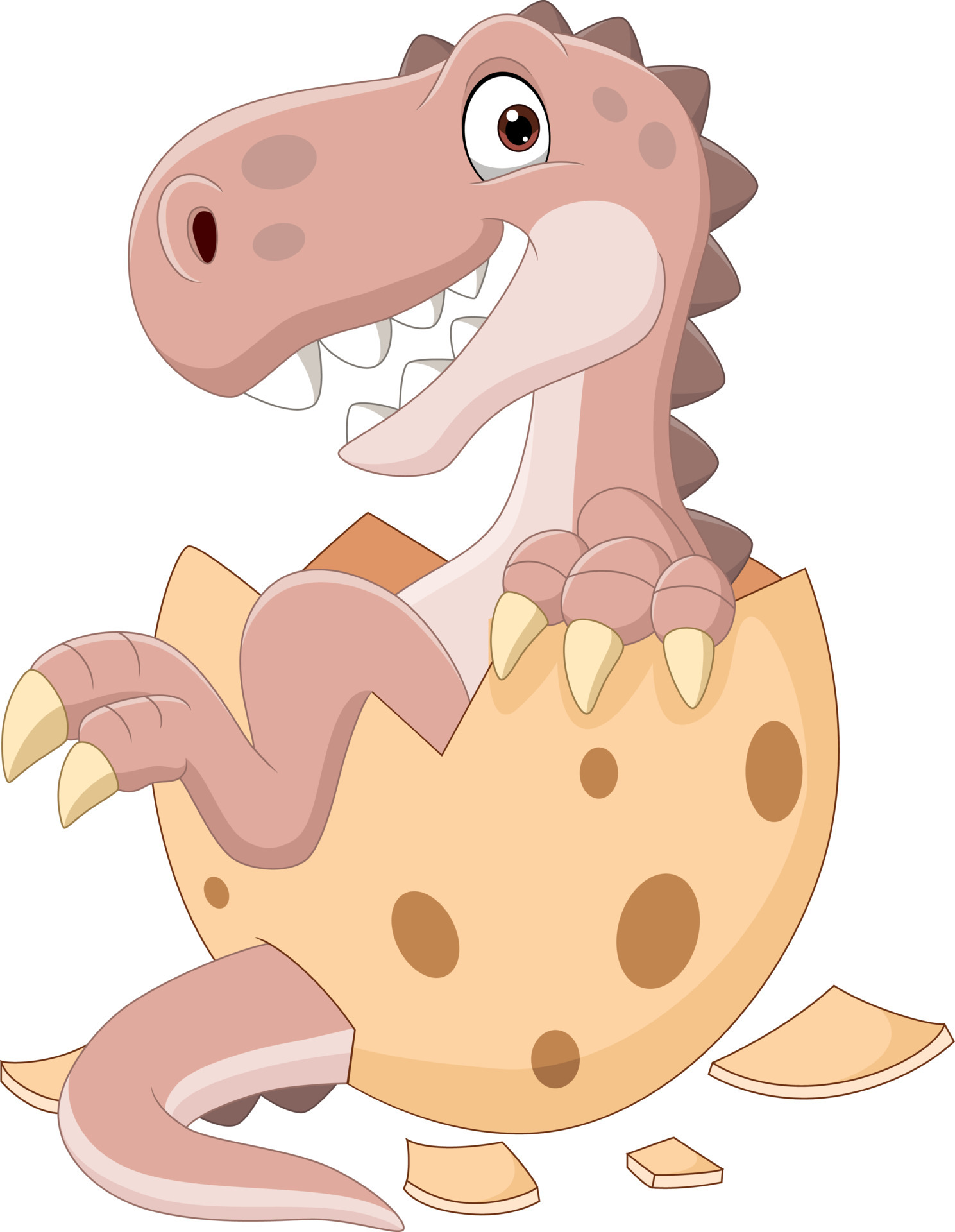 Vetor de mascote de desenho animado antigo de ovo de dinossauro