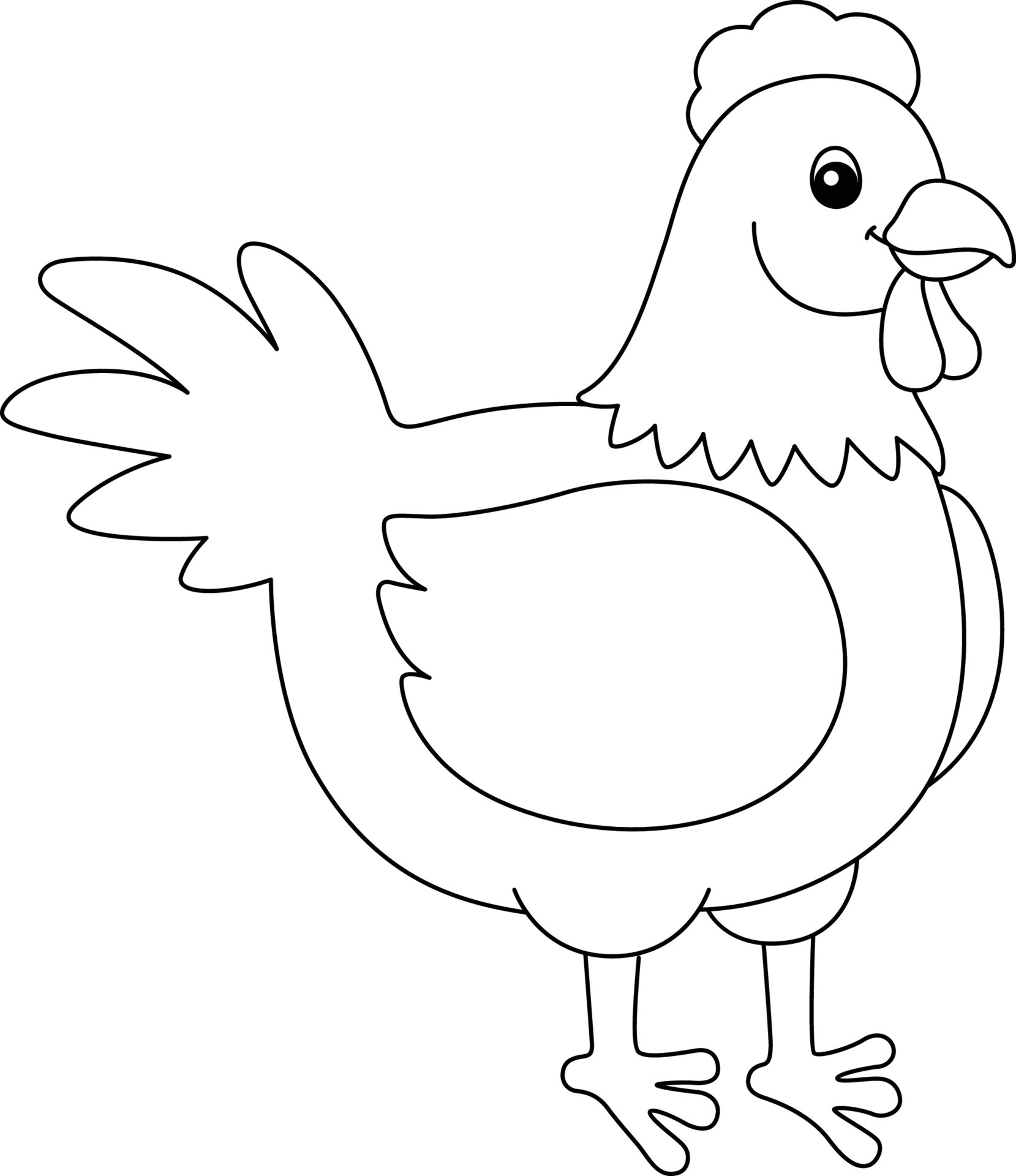 Desenho De Frango Ou Galinha De Desenho Animado. Animais De Fazenda. Livro  De Colorir Para Crianças. Royalty Free SVG, Cliparts, Vetores, e  Ilustrações Stock. Image 137949853