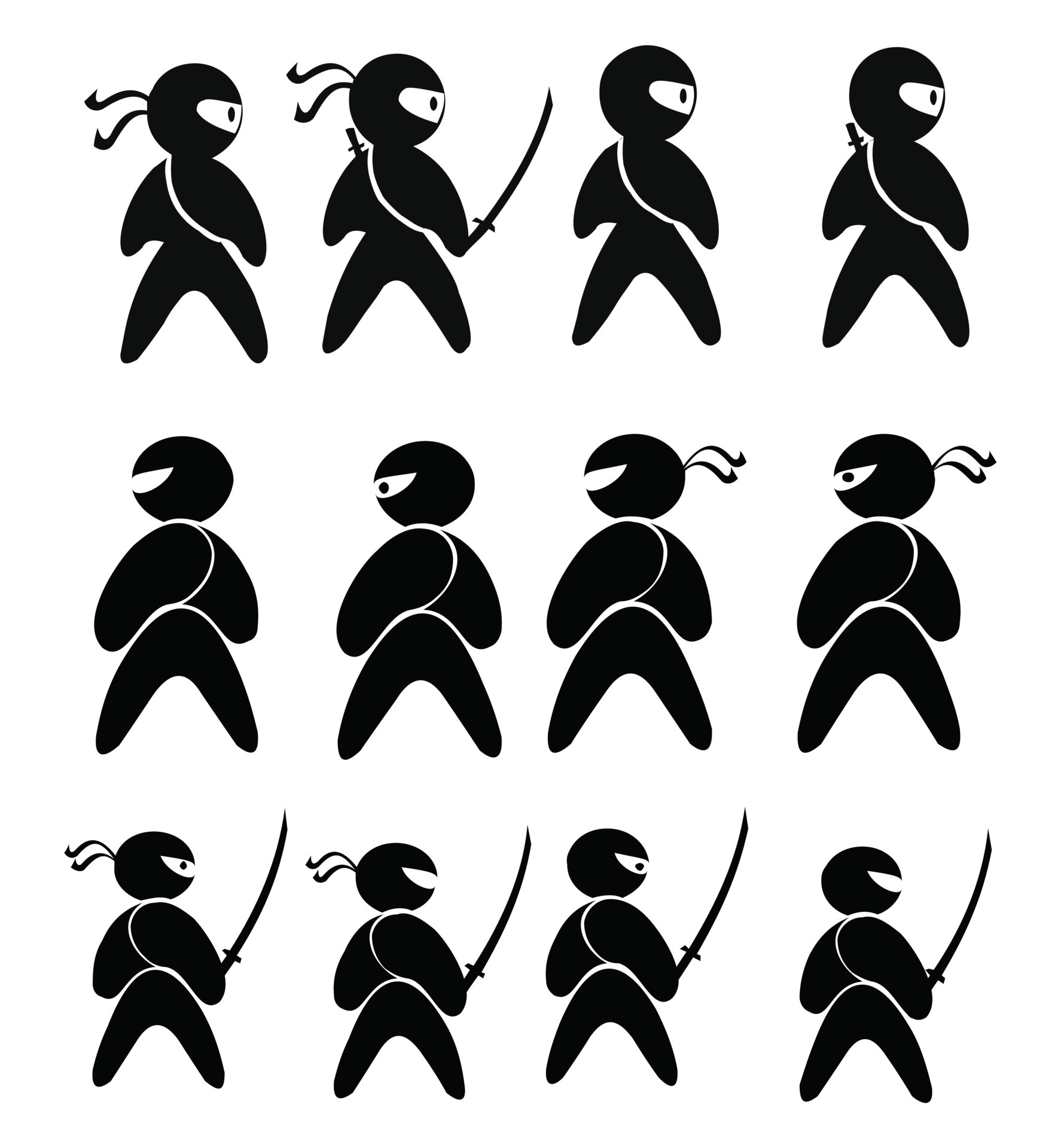 ninja samurai guerreiro lutador personagem desenho animado arte marcial  arma shuriken 5089299 Vetor no Vecteezy