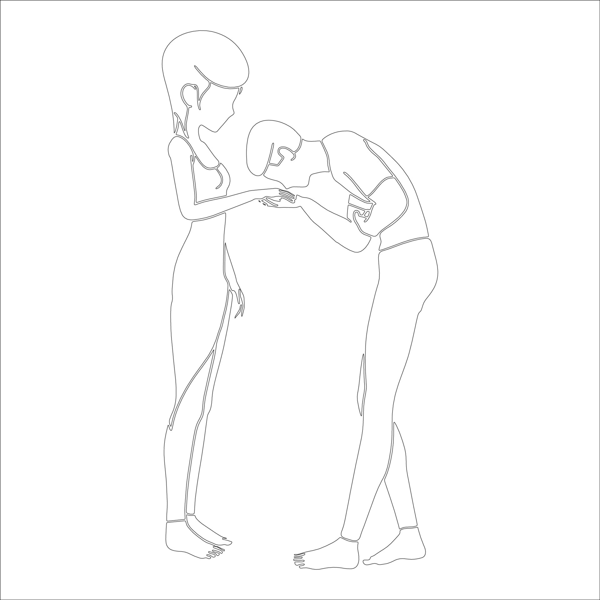 casal beijando ilustração de contorno de personagem em fundo