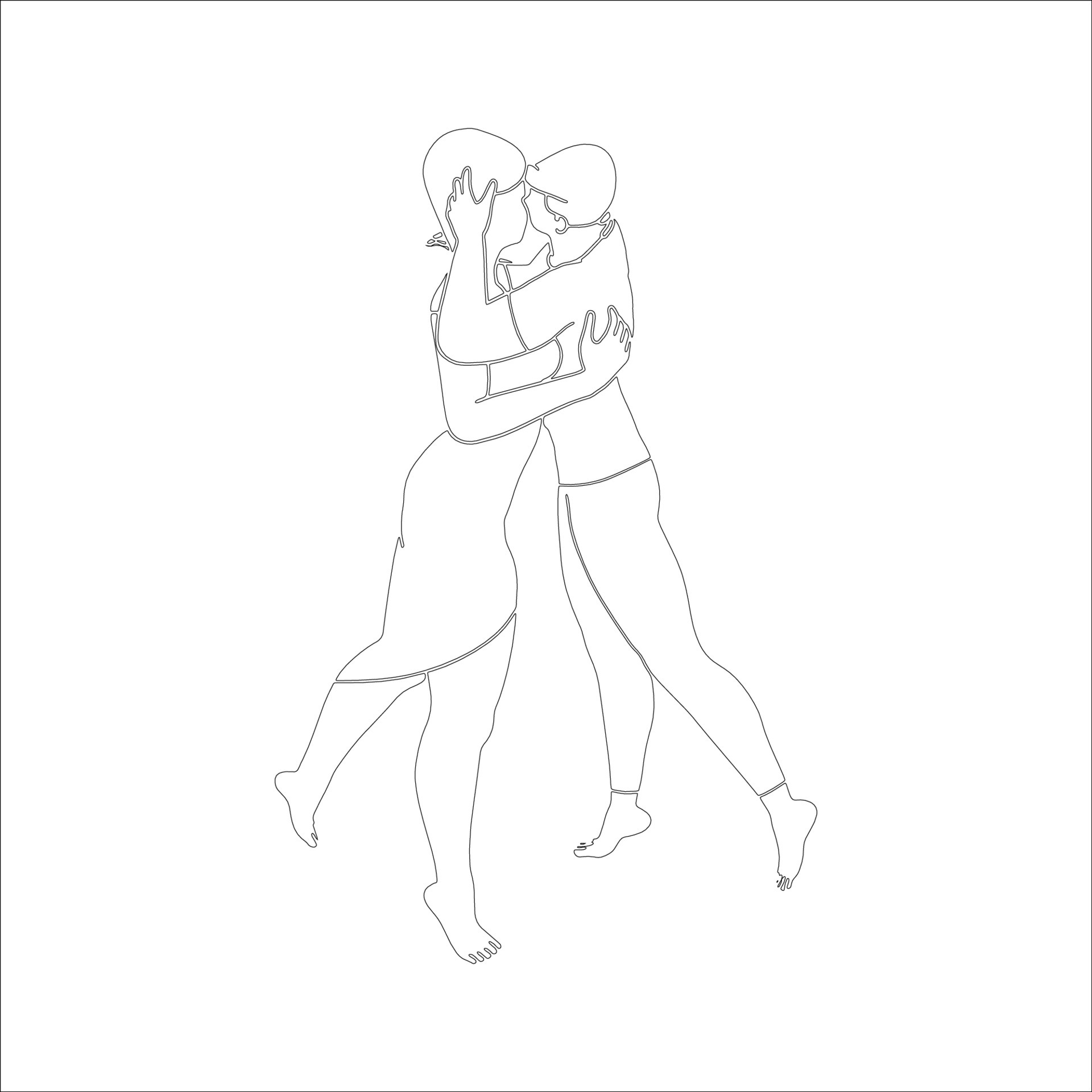 casal beijando ilustração de contorno de personagem em fundo