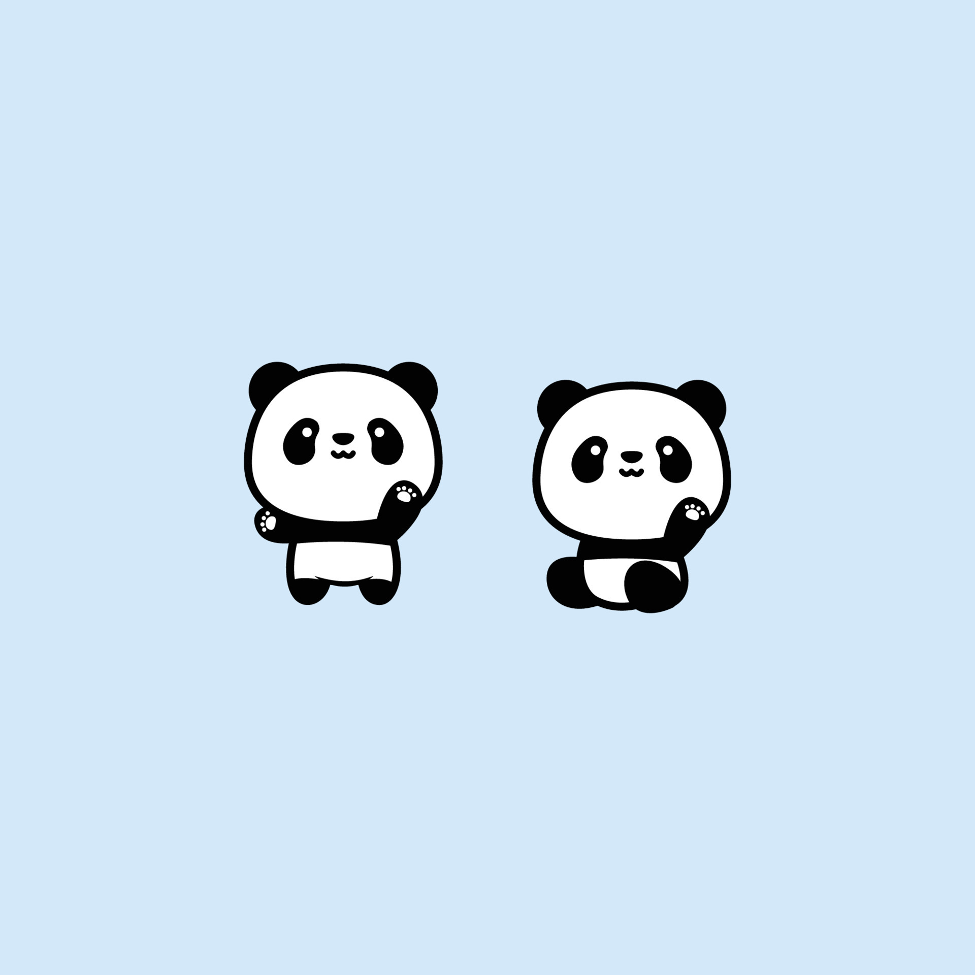 Patas de panda bonito acima parede, ícone dos desenhos animados de